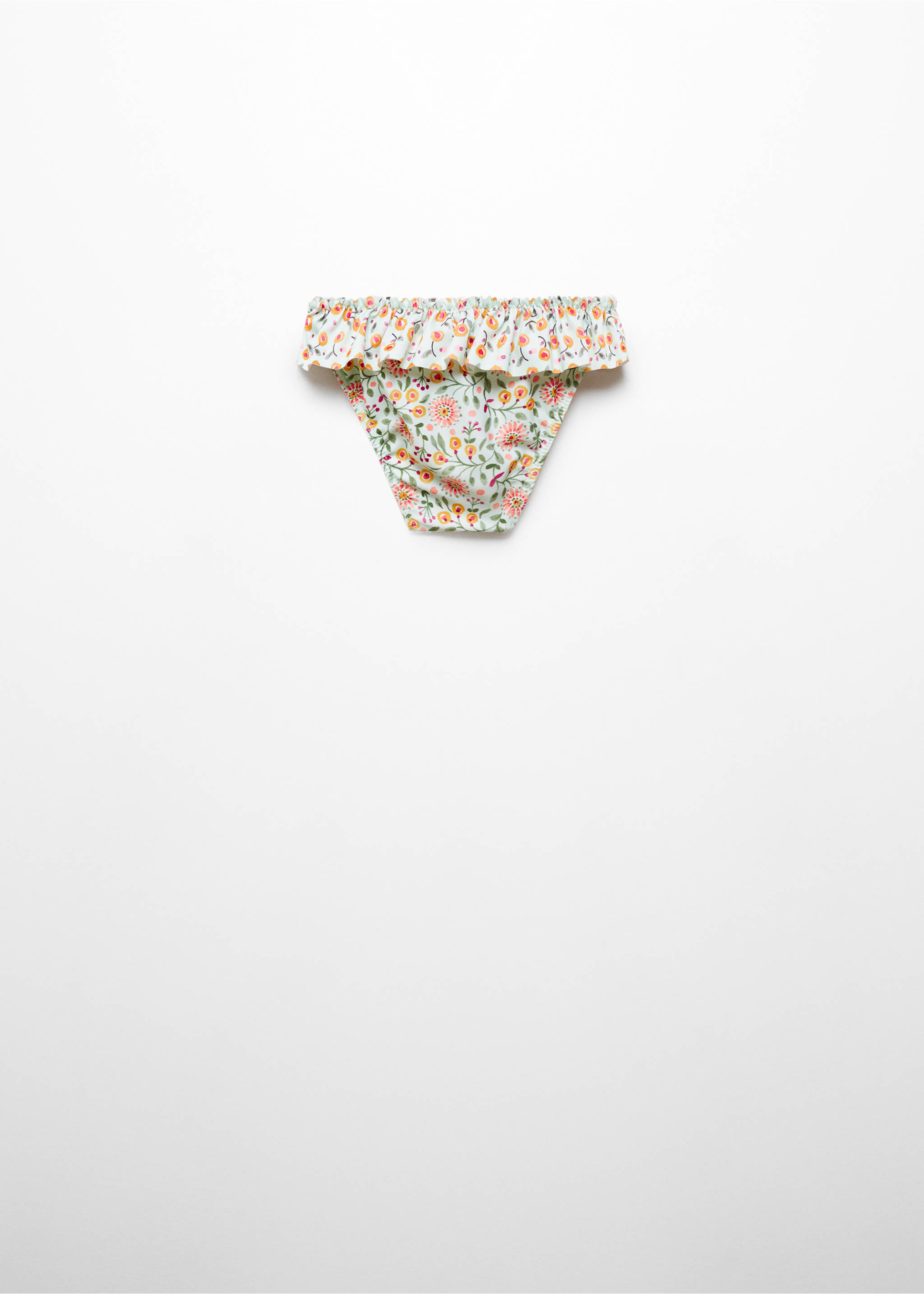 Ruffled floral bikini bottom - Reverse of the article, Pastel Green. Ref: 67056023-00.