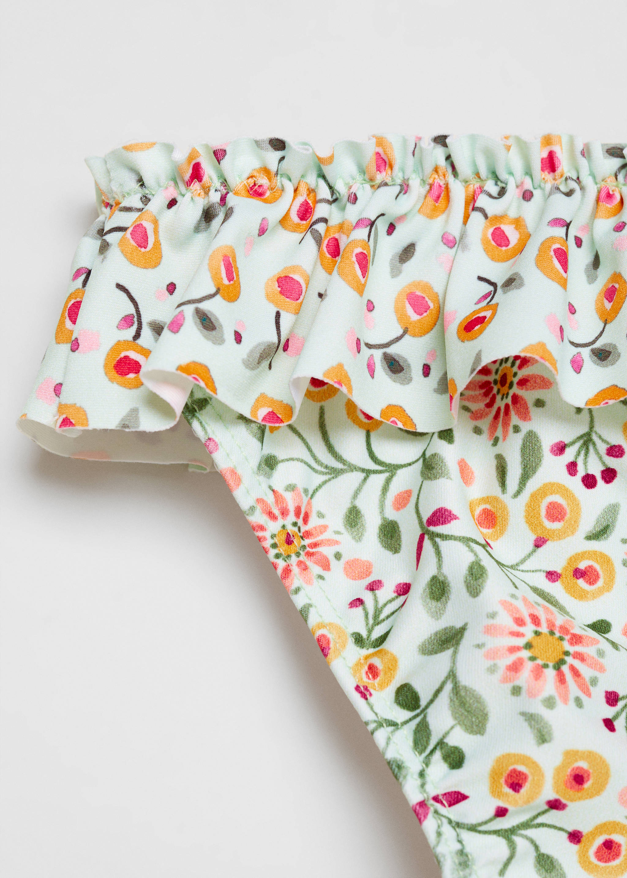 Ruffled floral bikini bottom - Details of the article 0