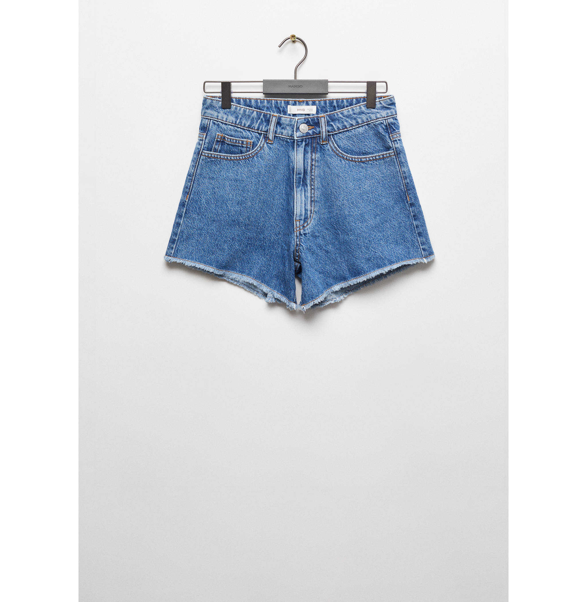 Medium-waist denim shorts - Article without model