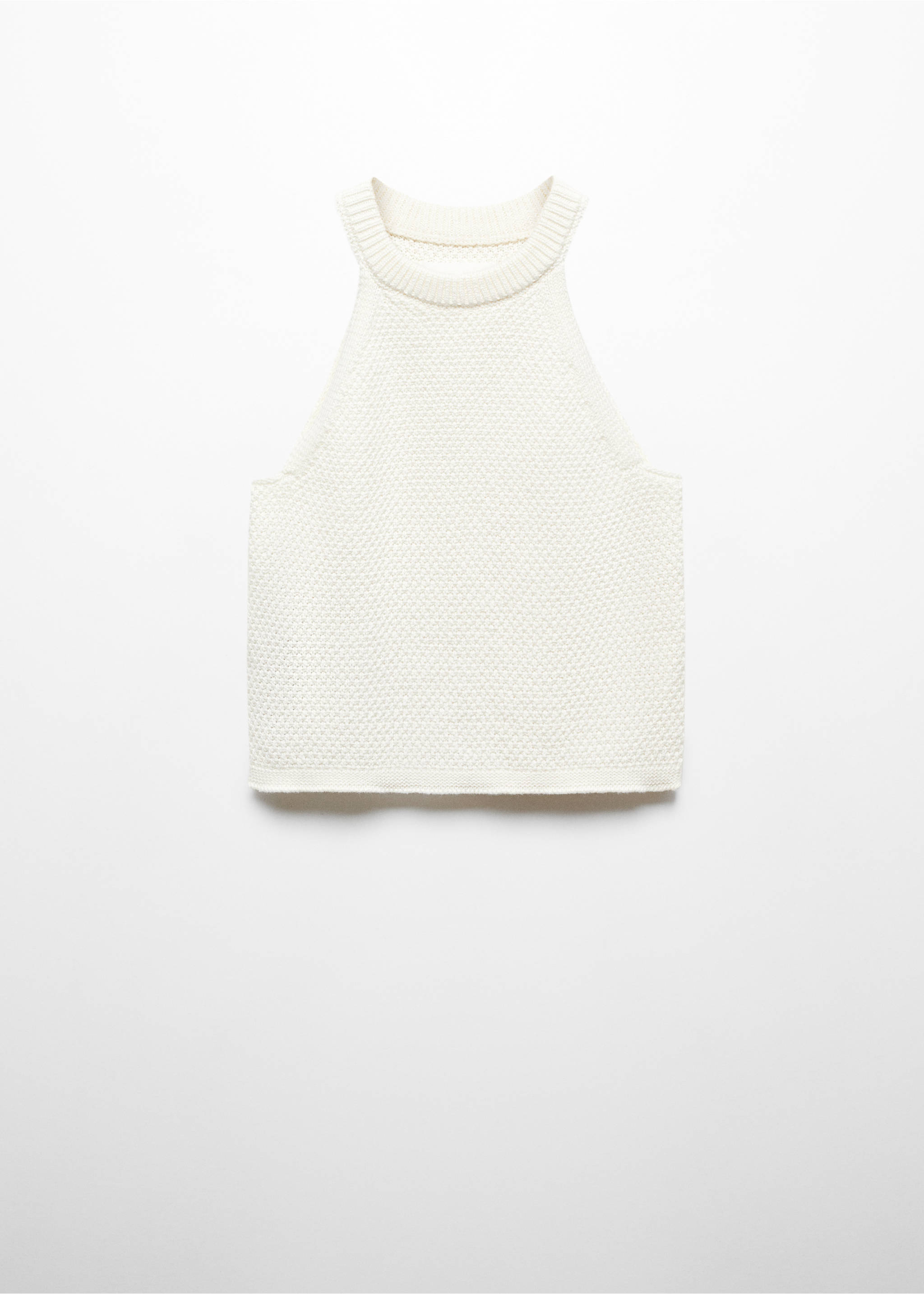 Cotton-blend knit top - Article without model, Ecru. Ref: 67056026-00.