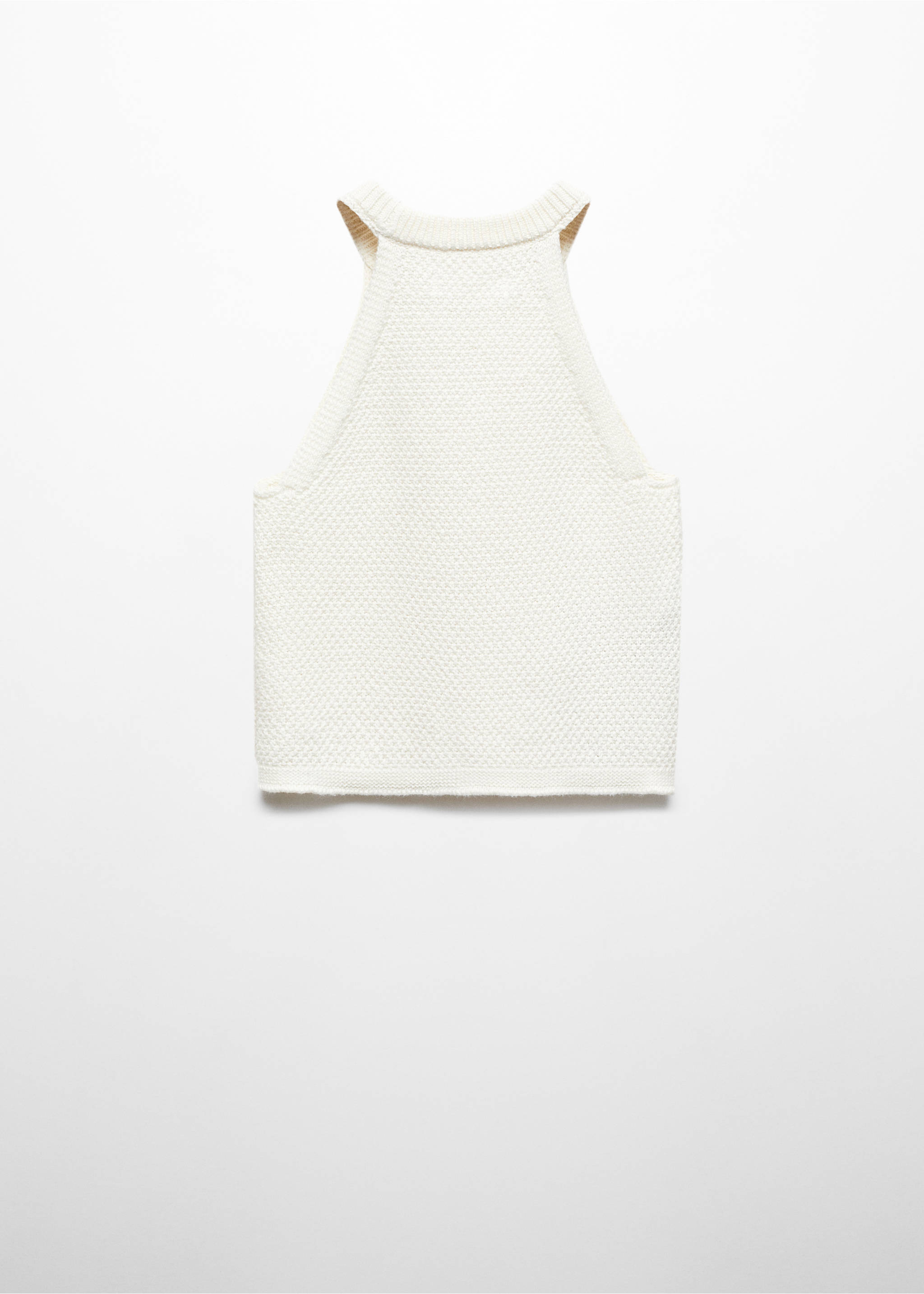 Cotton-blend knit top - Reverse of the article, Ecru. Ref: 67056026-00.