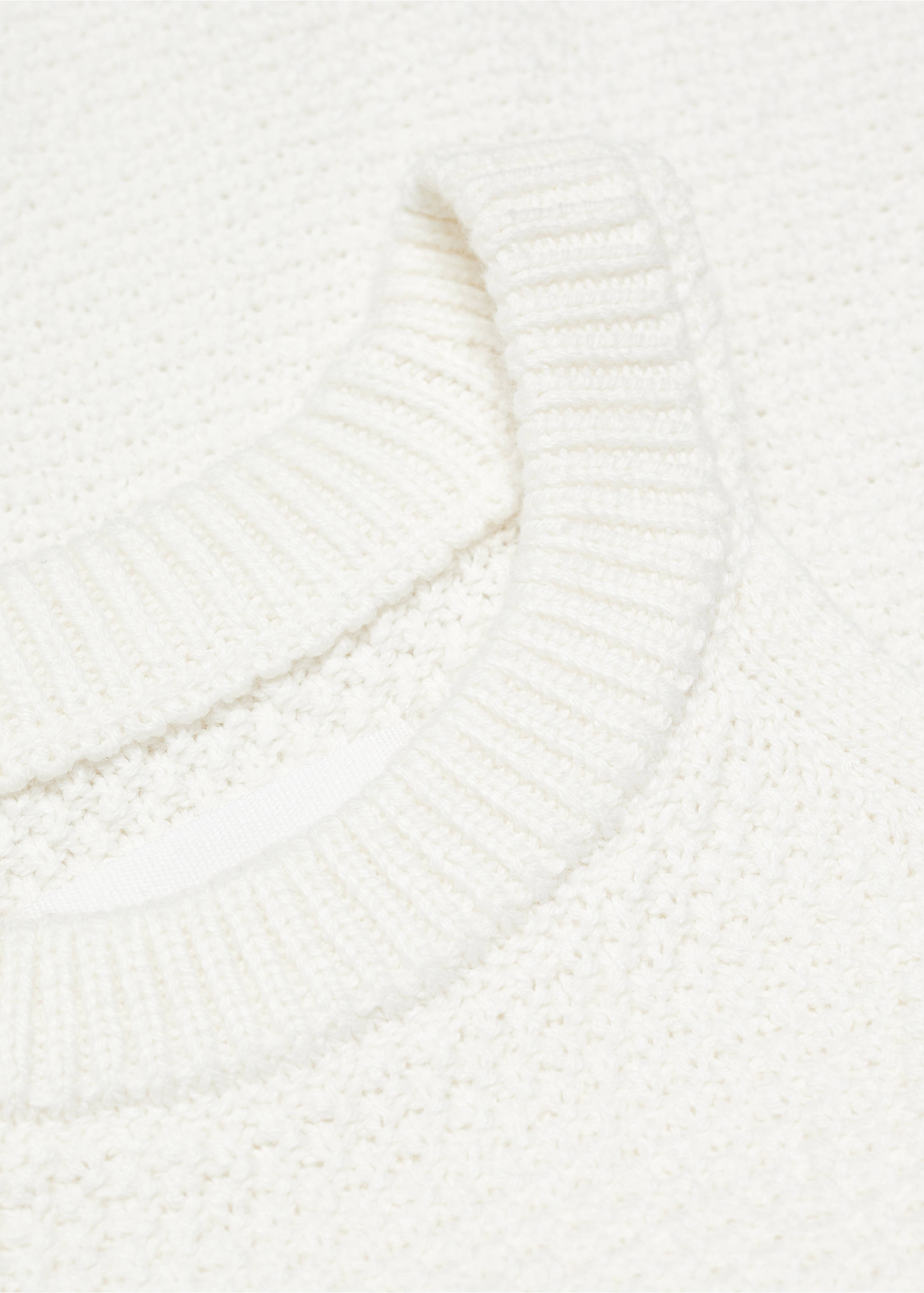 Cotton-blend knit top - Details of the article 8, Ecru. Ref: 67056026-00.