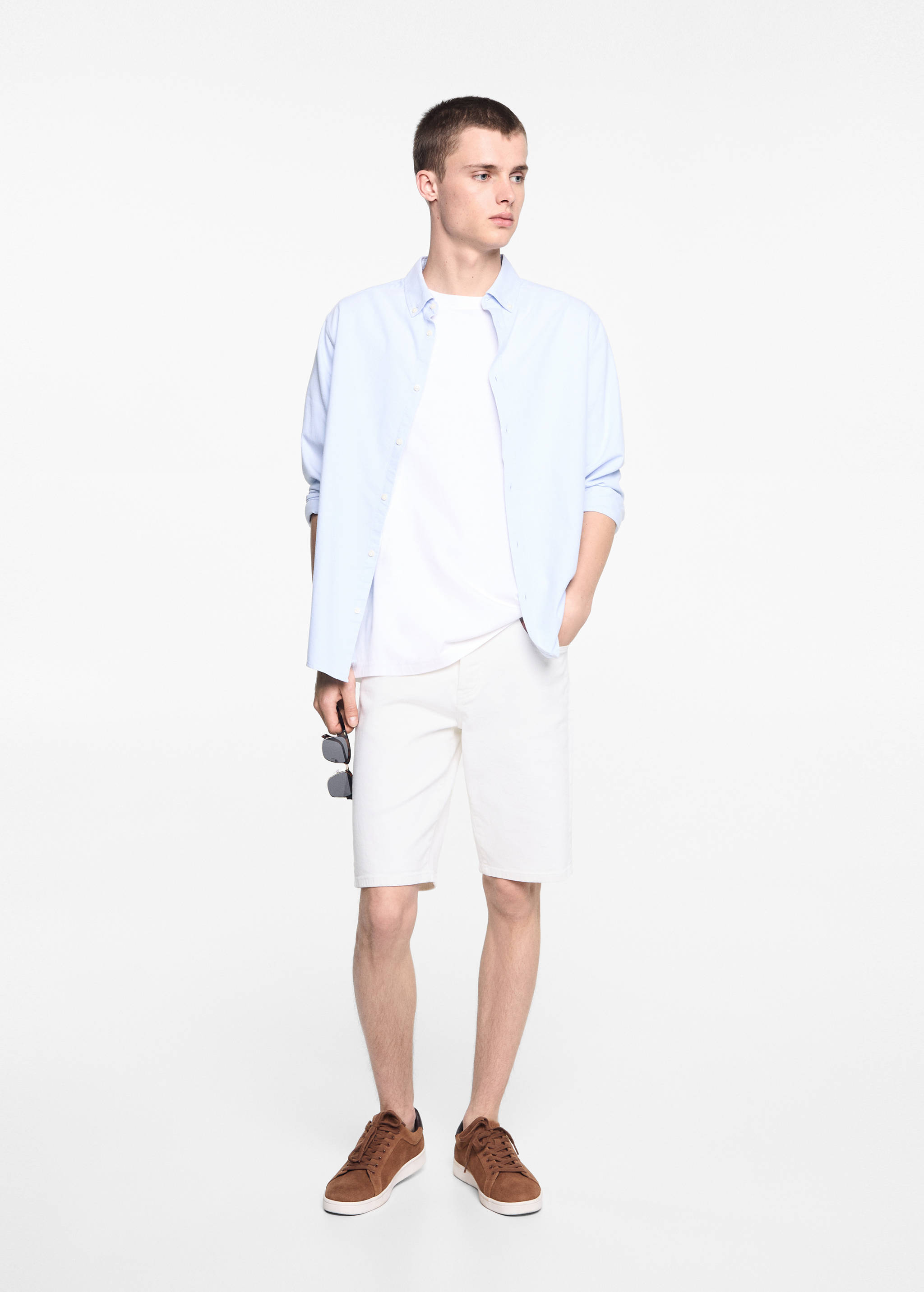 Bermudes denim cotó - Pla general