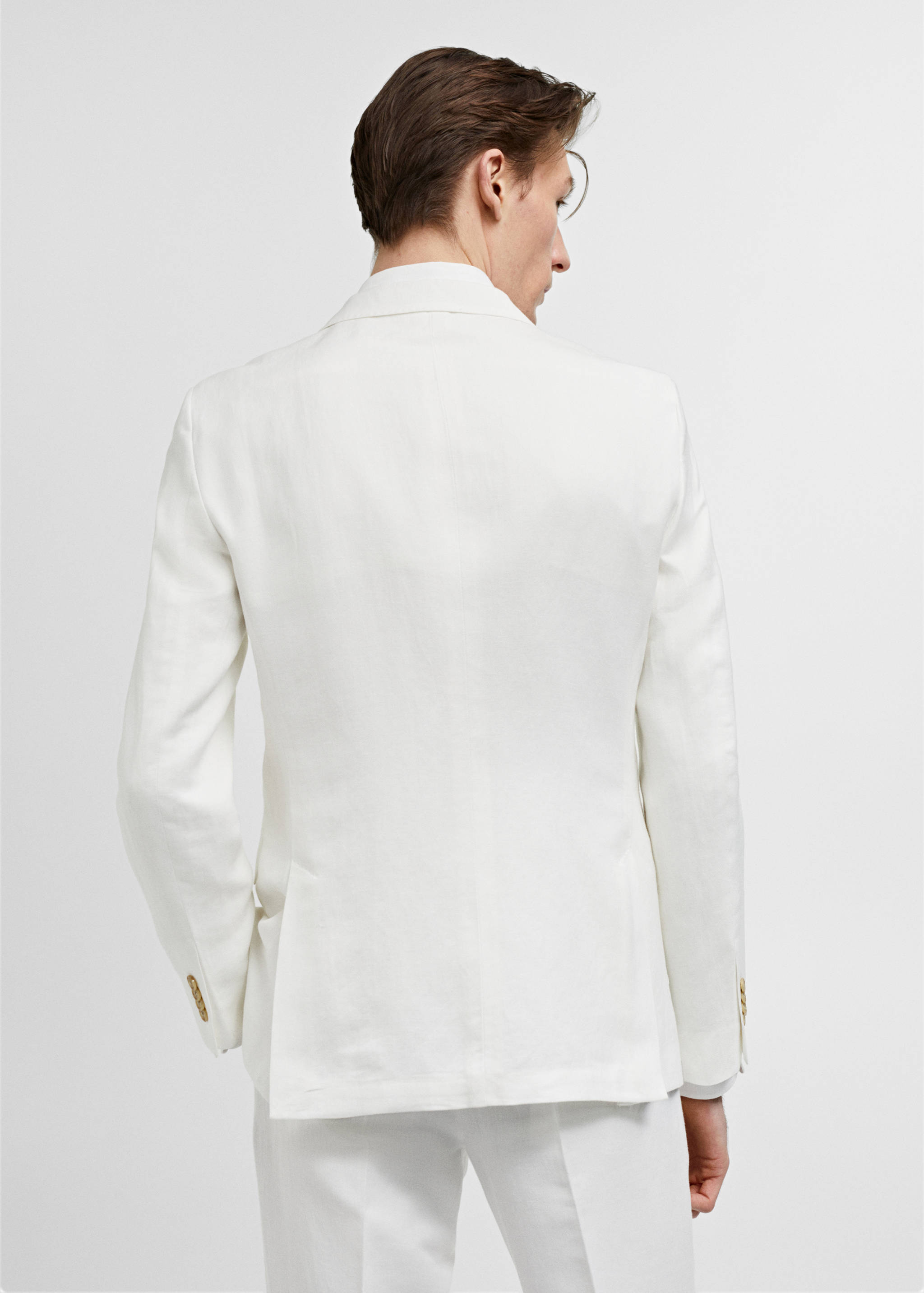Slim-fit linen and cotton suit jacket - Reverse of the article