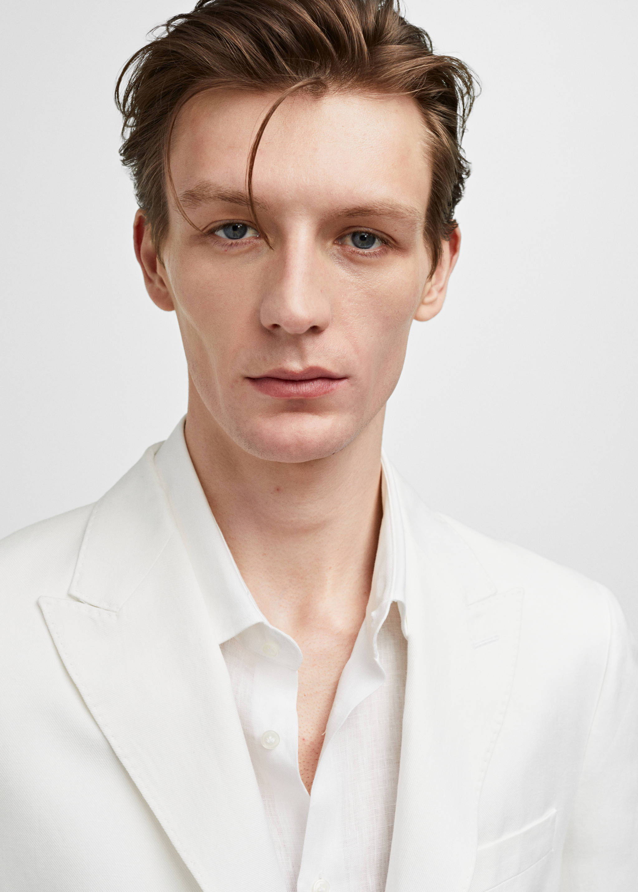 Slim-fit linen and cotton suit jacket - Details of the article 1