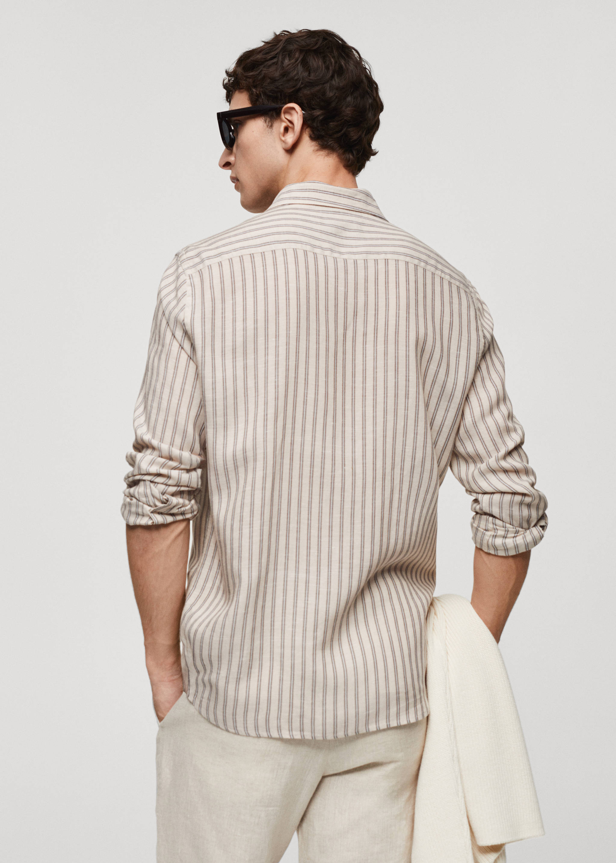 Chemise rayures Tencel et lin mélangés - Verso de l’article