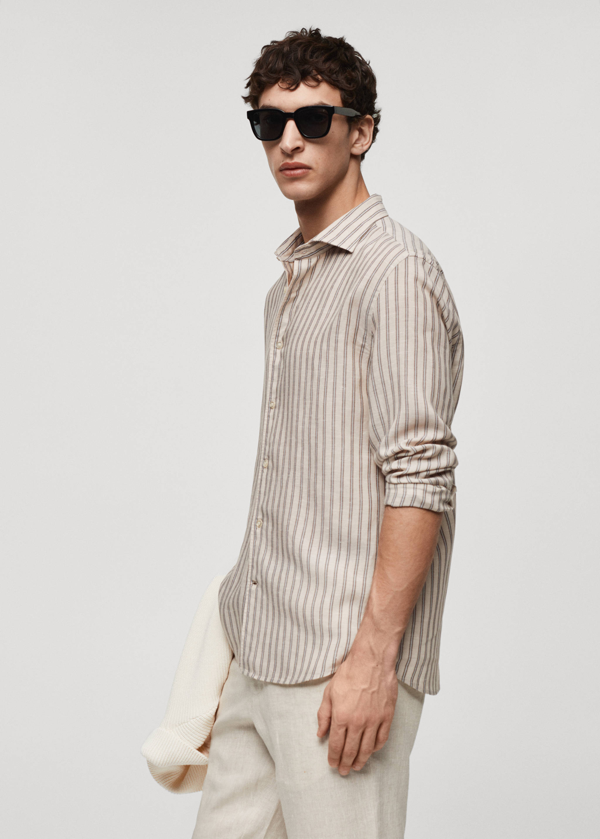 Chemise rayures Tencel et lin mélangés - Détail de l'article 2