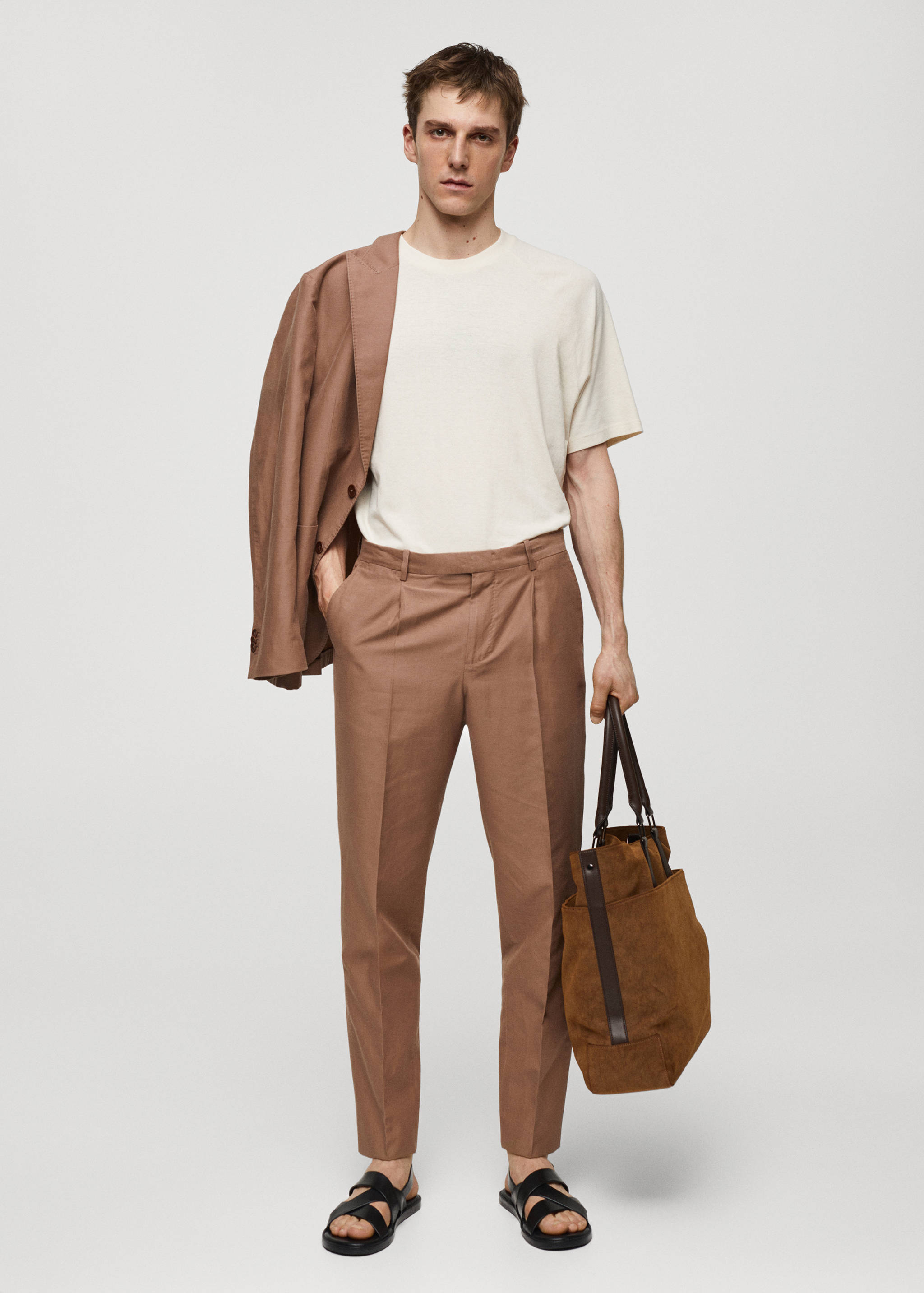 Sandales brides croisées 100 % cuir - Plan général