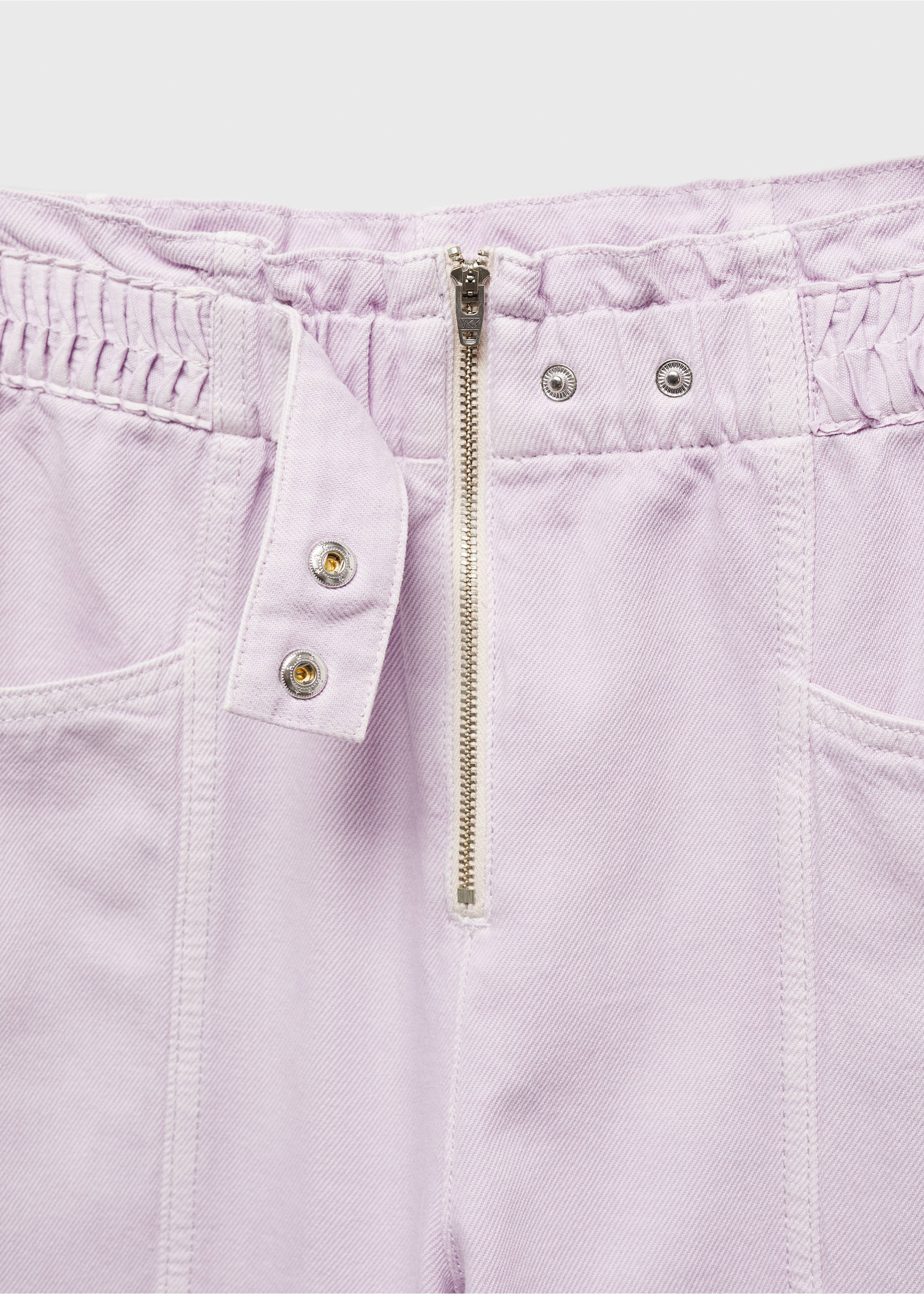 Jeans slouchy med strikk i livet - Artikkeldetalj 8, Lys/pastell lilla. Ref: 67056323-00.