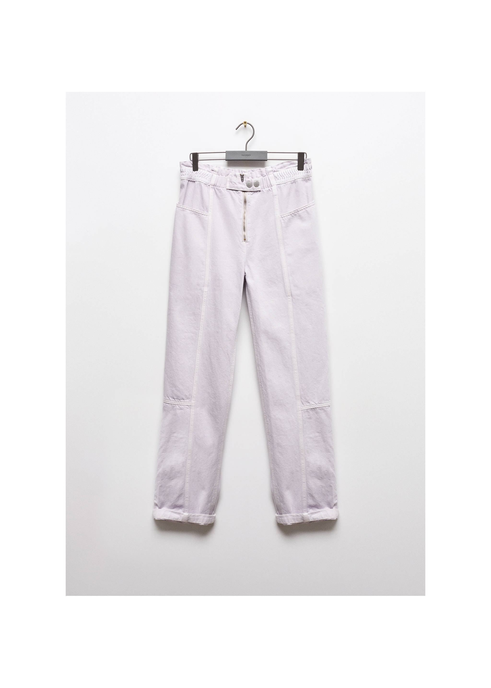Slouchy jeans with elastic waist - Article without model, Light/Pastel Purple. Ref: 67056323-00.