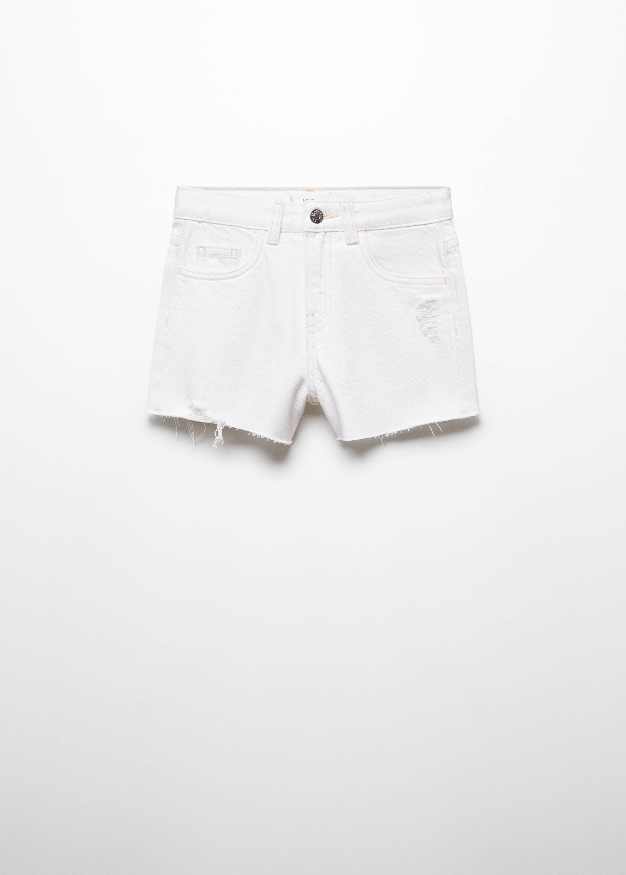 Decorative ripped denim shorts - Article without model