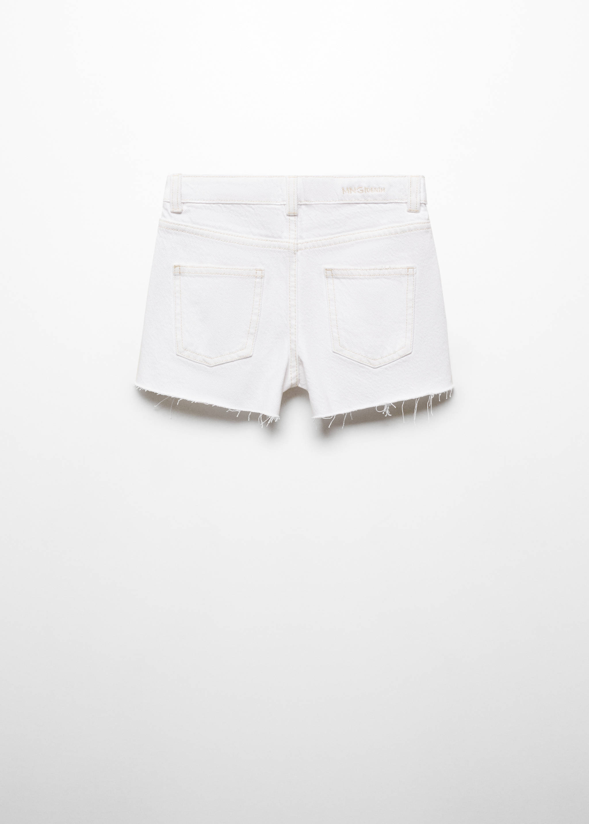 Decorative ripped denim shorts - Reverse of the article