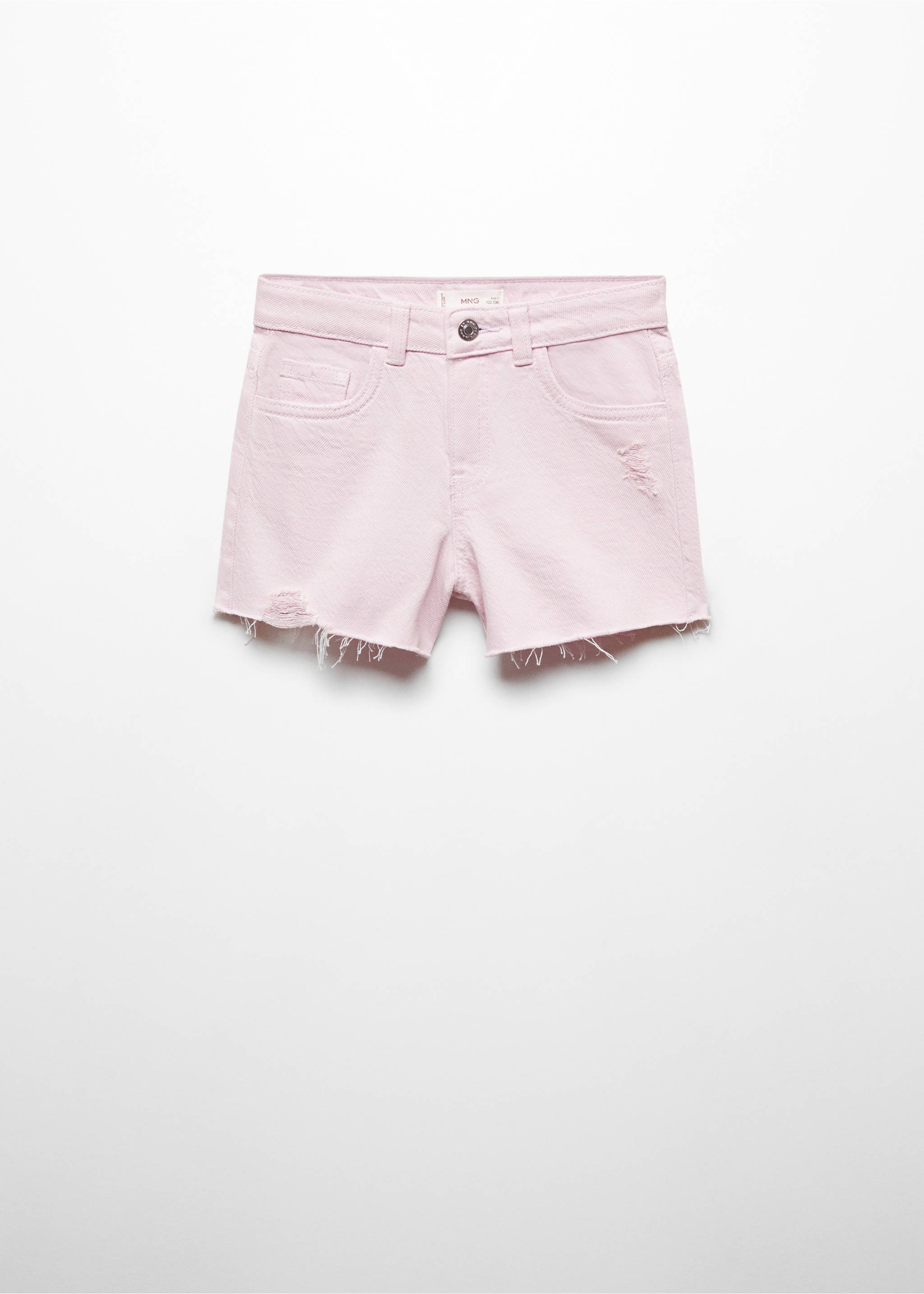 Decorative ripped denim shorts - Article without model, Light/Pastel Purple. Ref: 67056325-00.