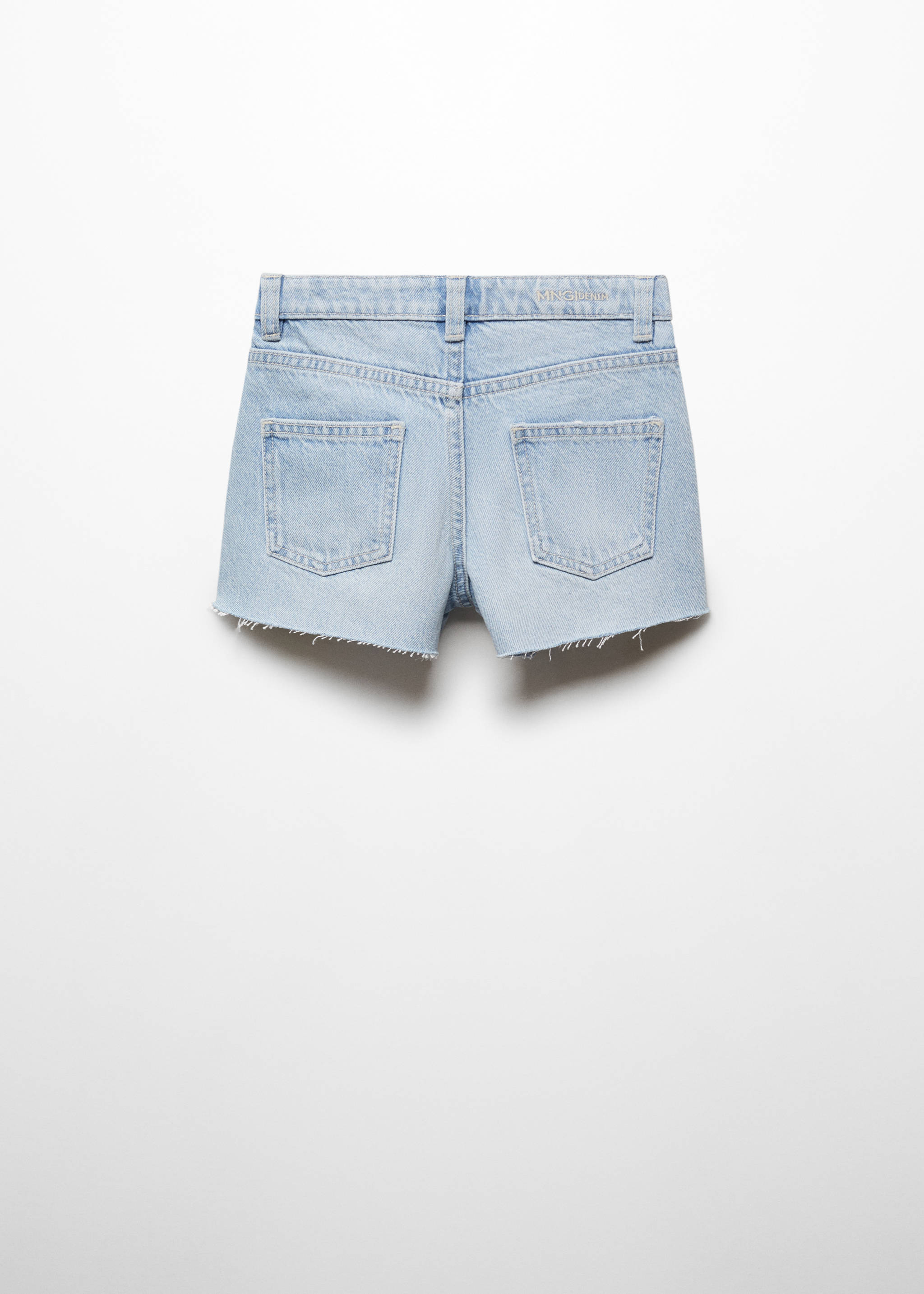 Decorative ripped denim shorts - Reverse of the article