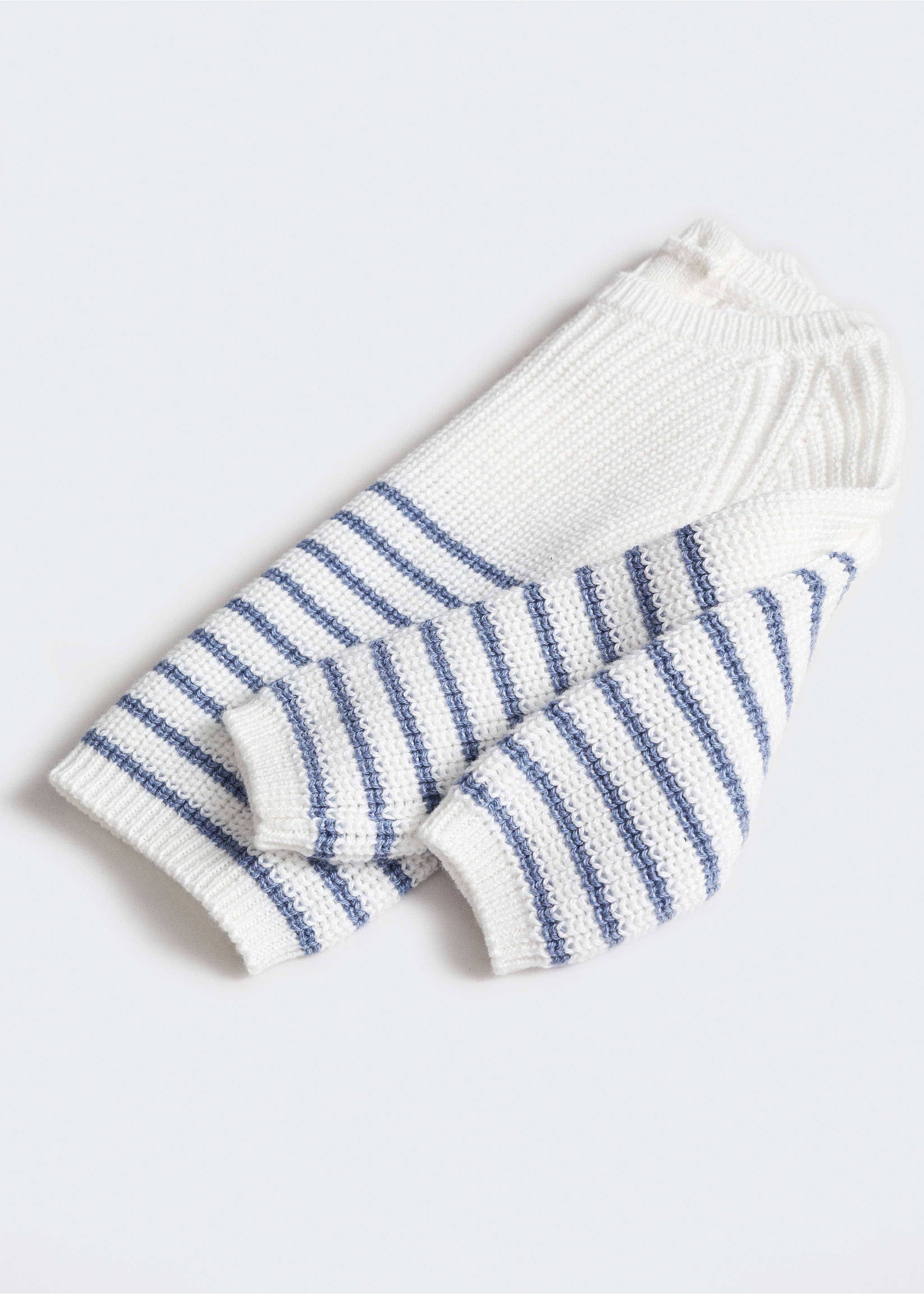 Knit striped sweater - Details of the article 8, Blue. Ref: 67056333-00.