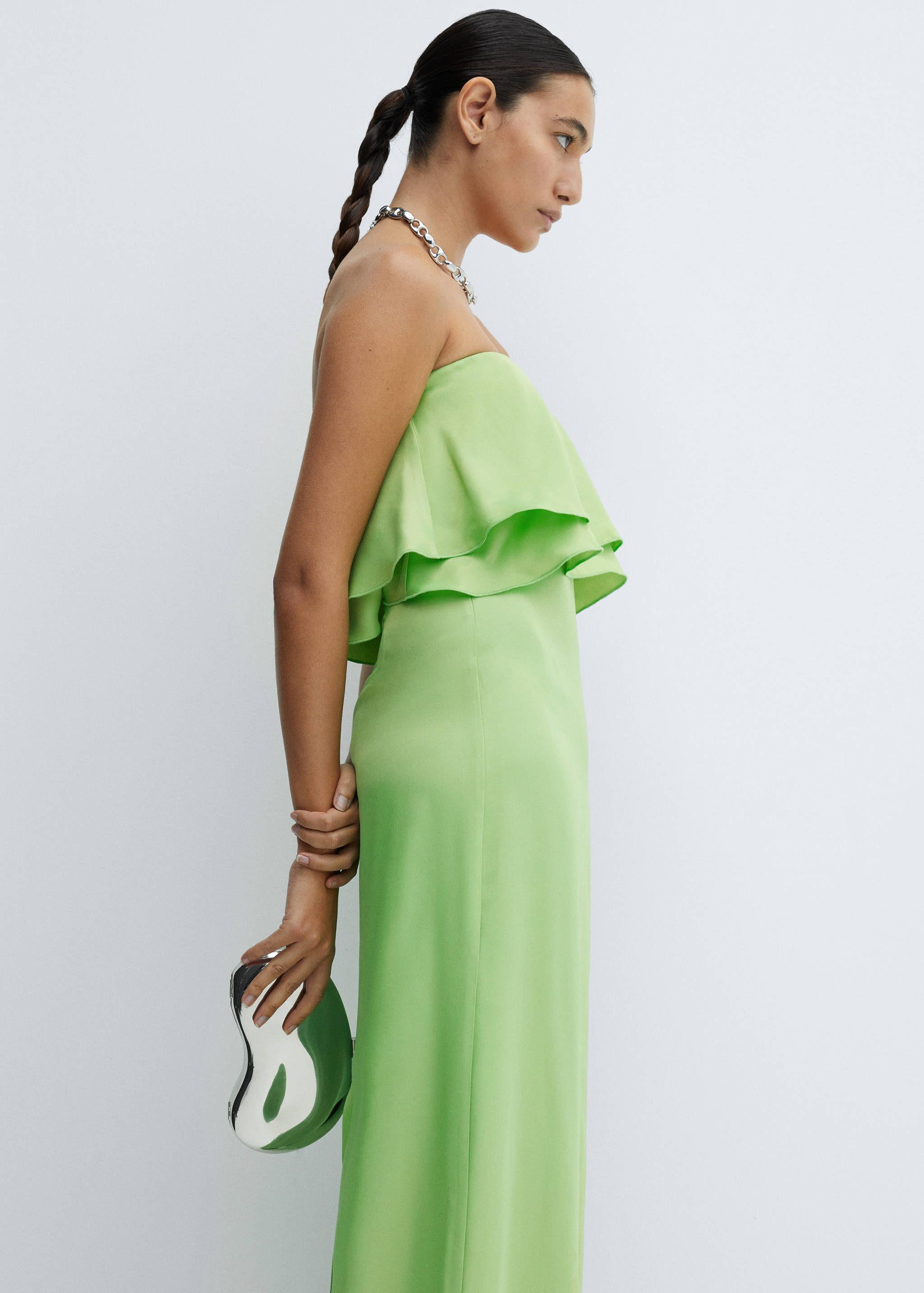 Strapless dress with ruffles - Medium plane