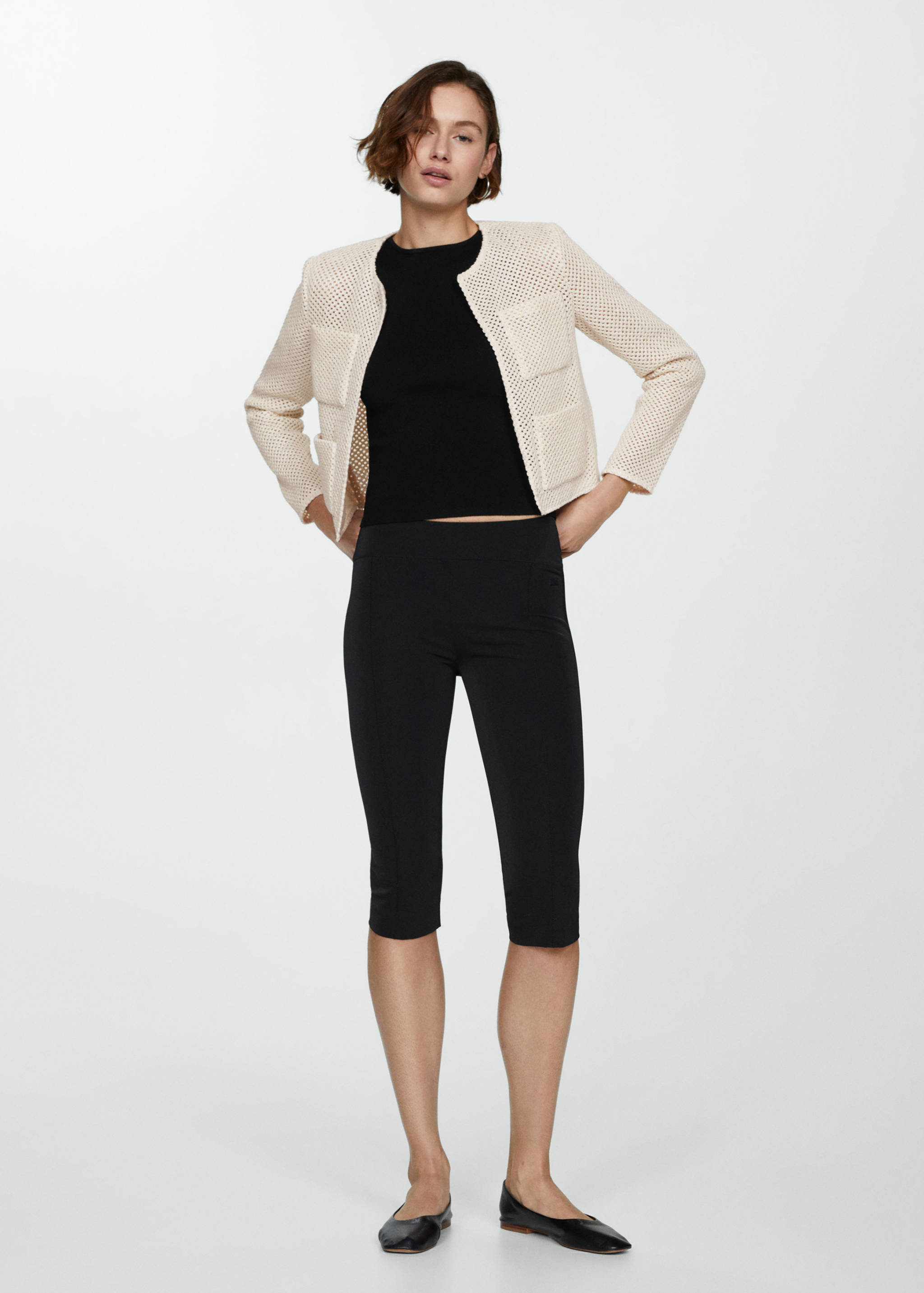 Cárdigan punto desagujado - Plano general