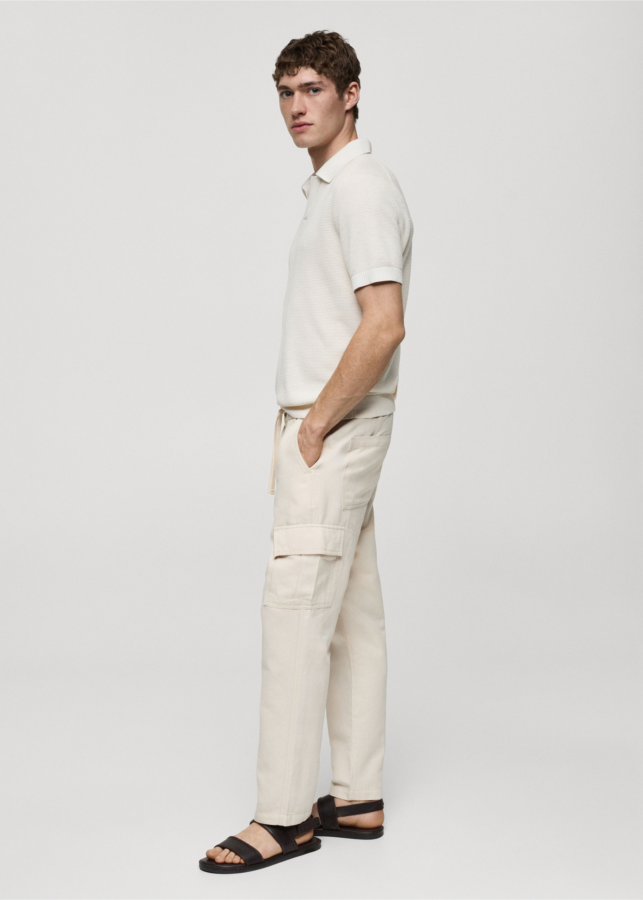 Cotton-linen cargo trousers - Details of the article 2