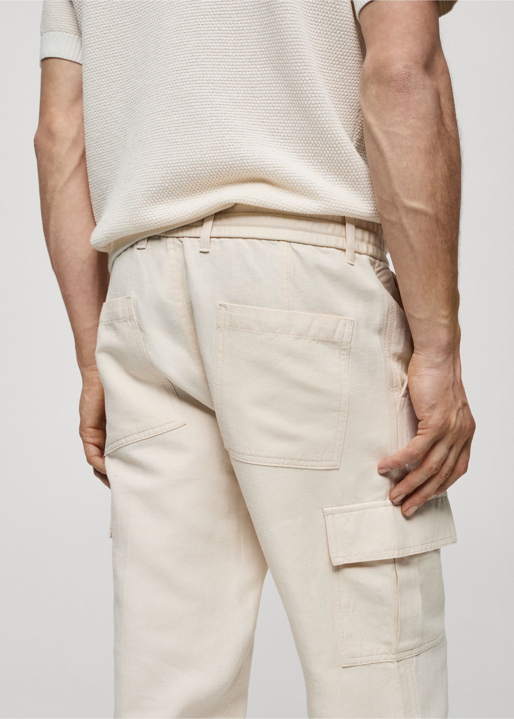 Cotton-linen cargo trousers - Details of the article 4