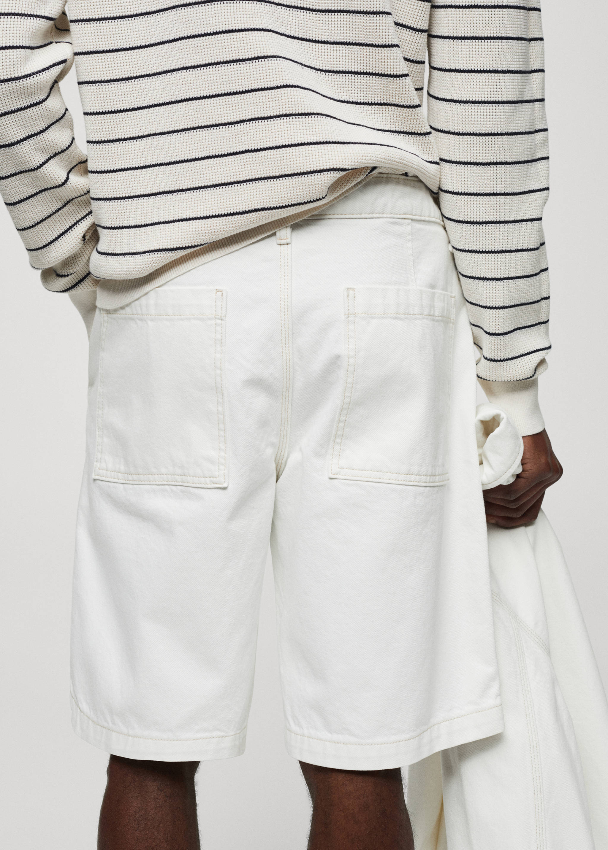 Cotton denim bermuda shorts - Details of the article 4