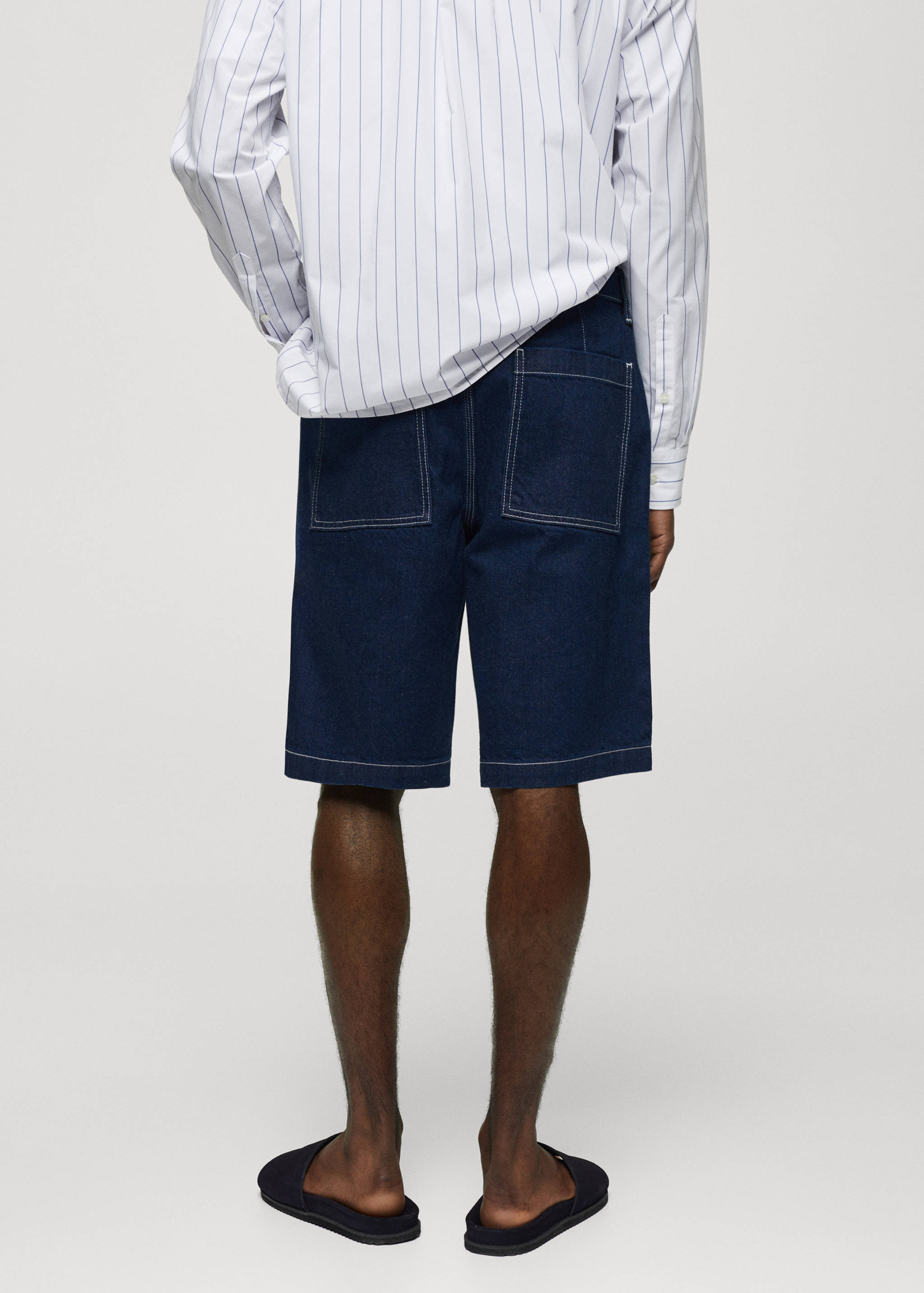 Cotton denim bermuda shorts - Reverse of the article