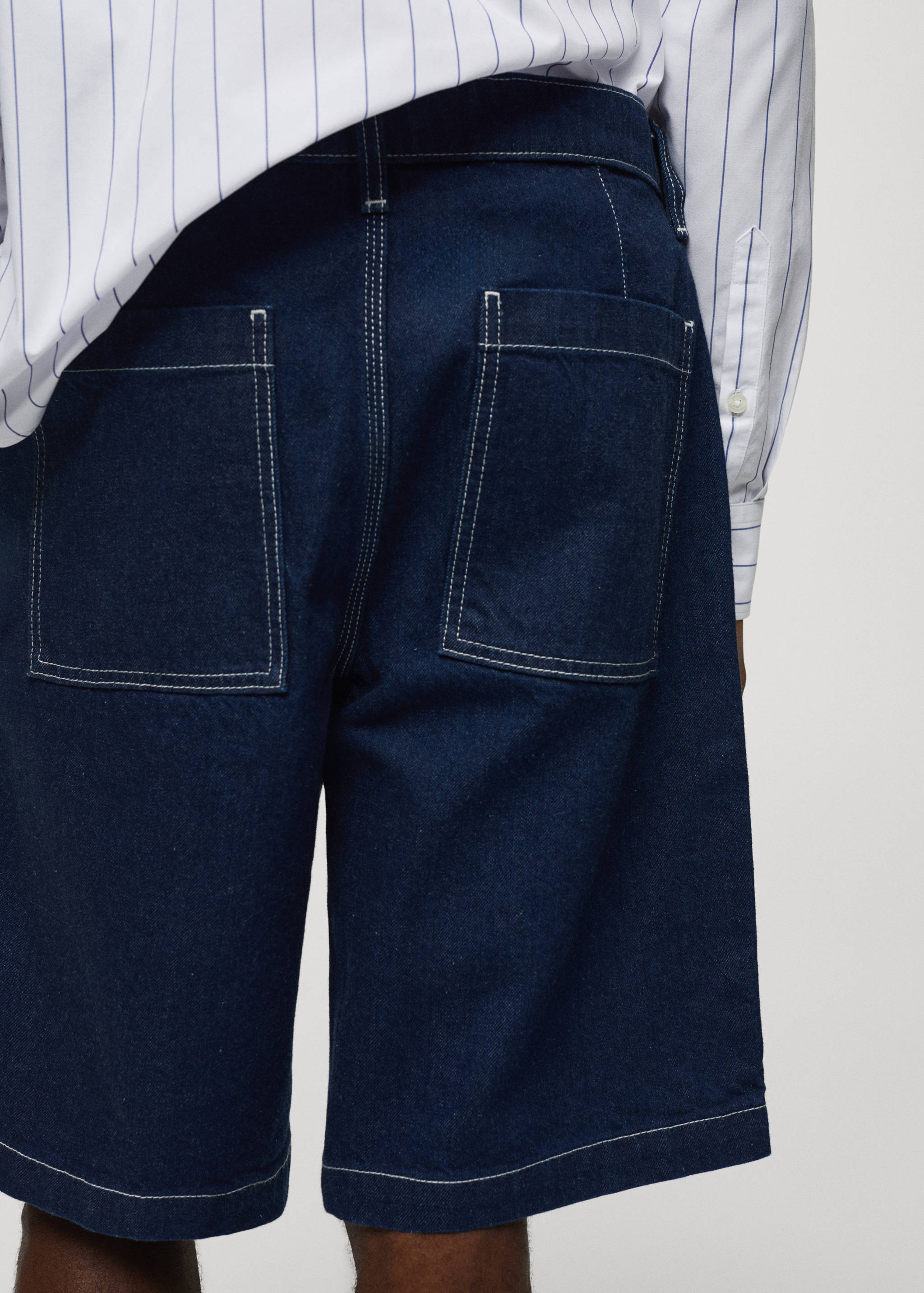 Cotton denim bermuda shorts - Details of the article 4