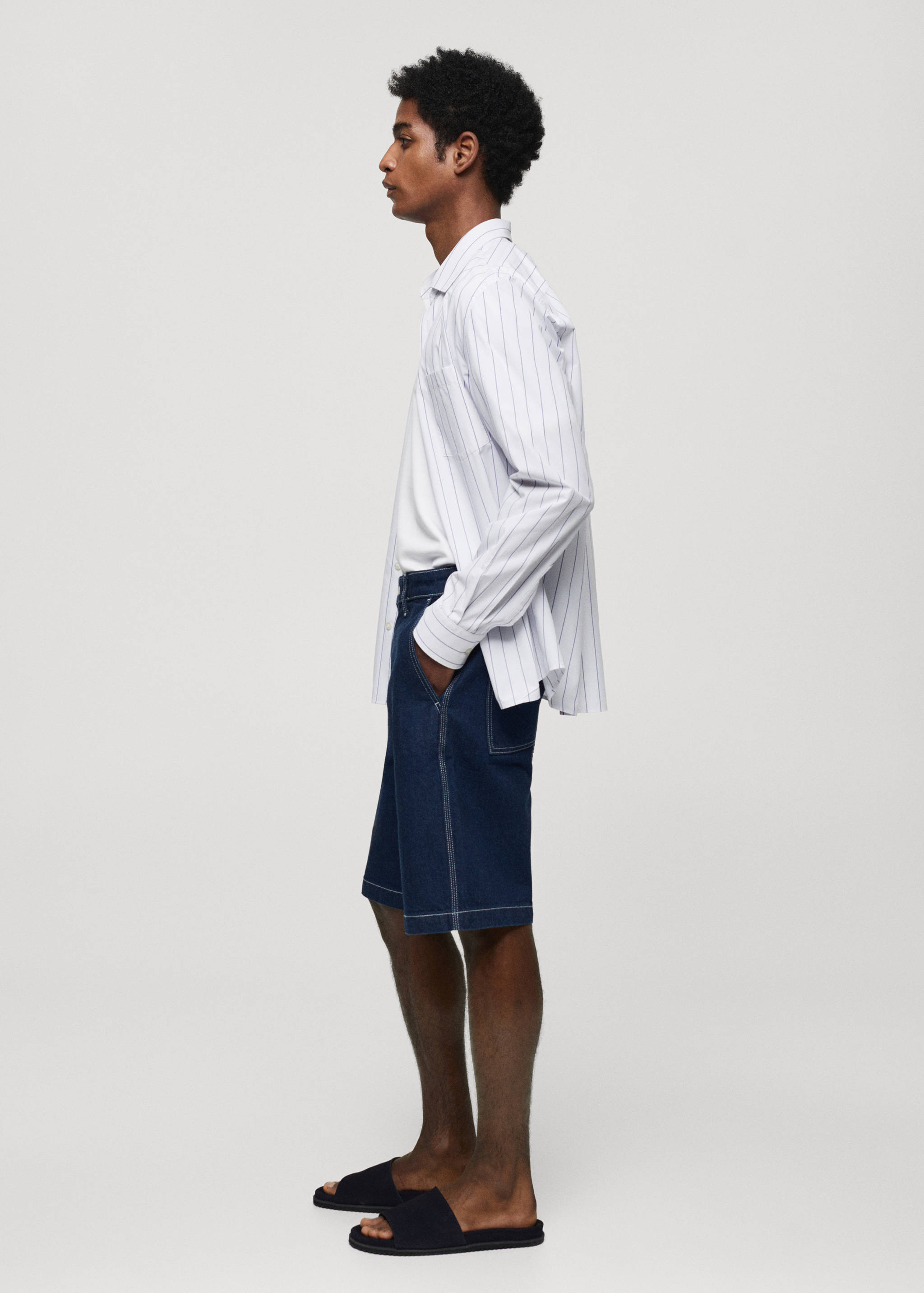 Cotton denim bermuda shorts - Details of the article 2