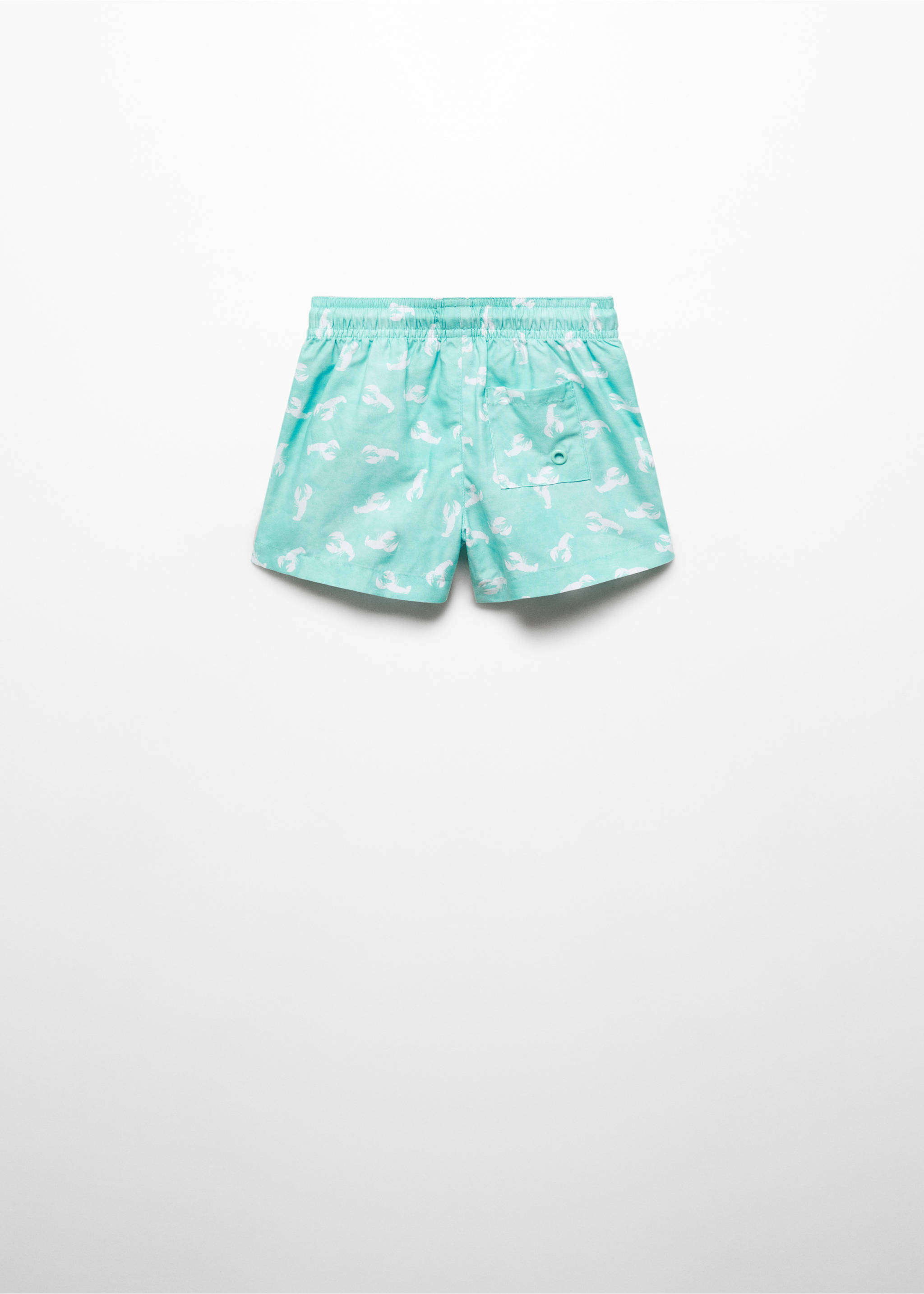 Plavky s potiskem langusty - Zadní strana zboží, Tyrkysová. Ref: 67056731-00.