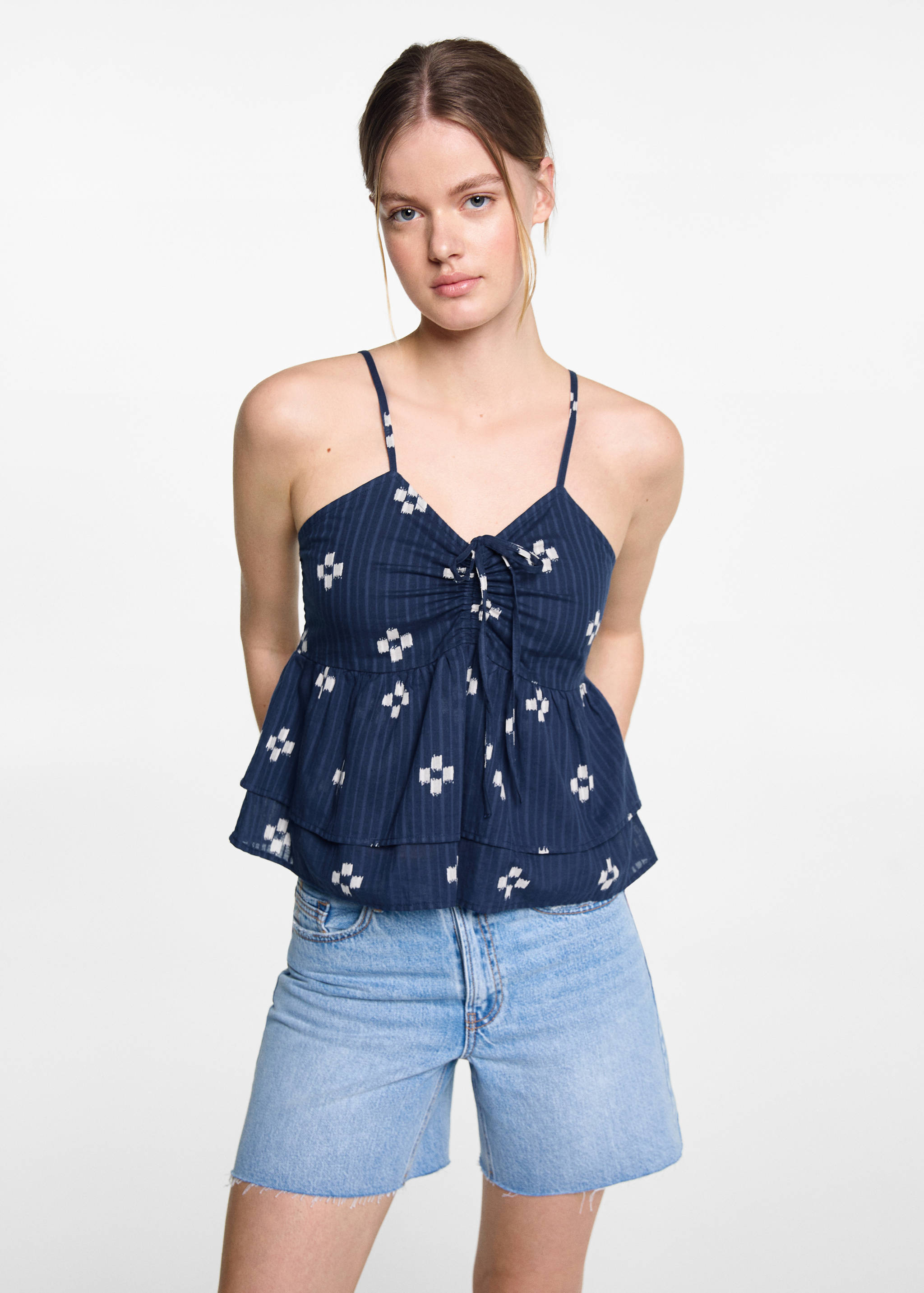 Ruched strapless top - Medium plane