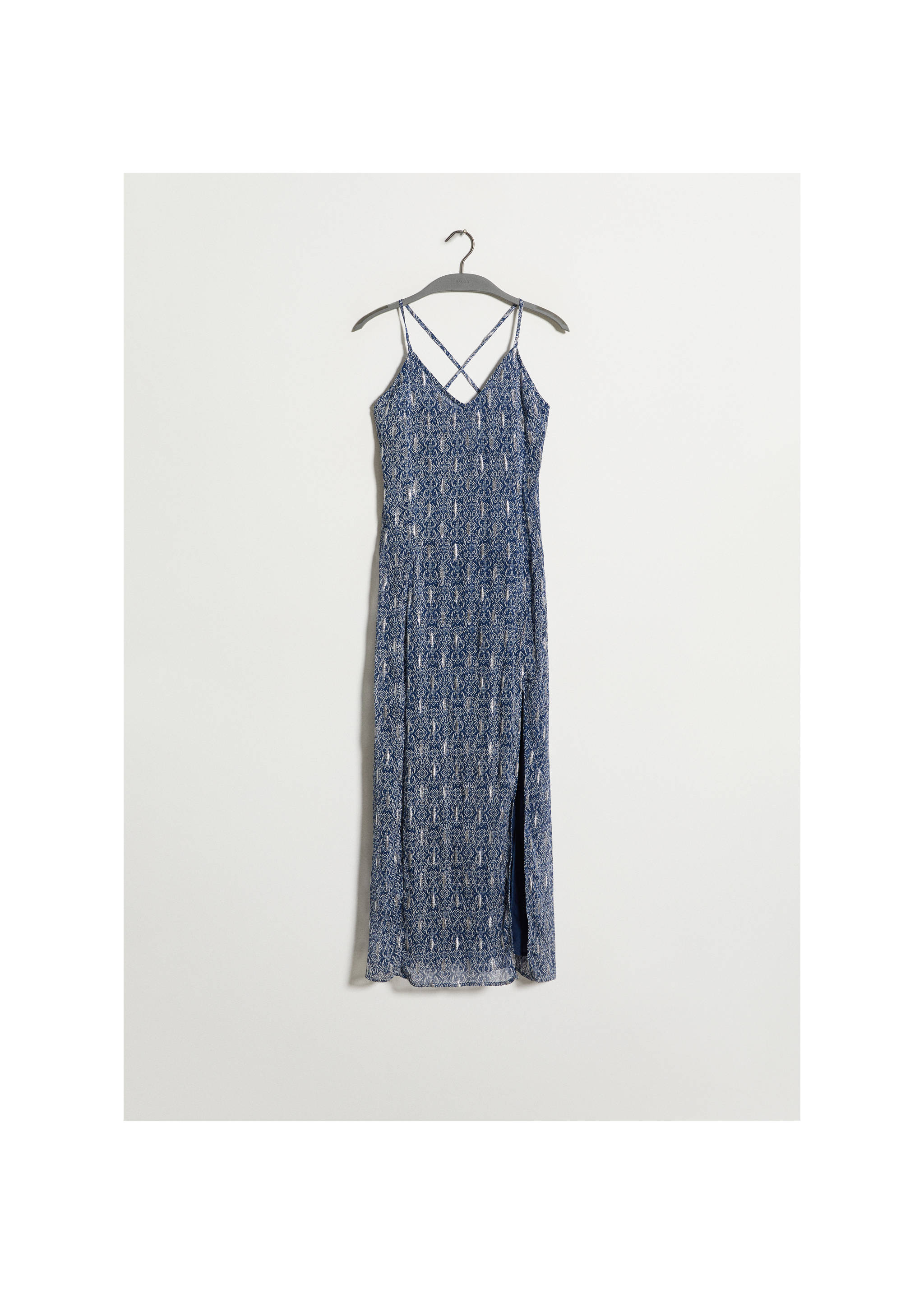 Šaty s potiskem a rozparky - Zboží bez modelu, Námořnická modrá. Ref: 67056743-00.