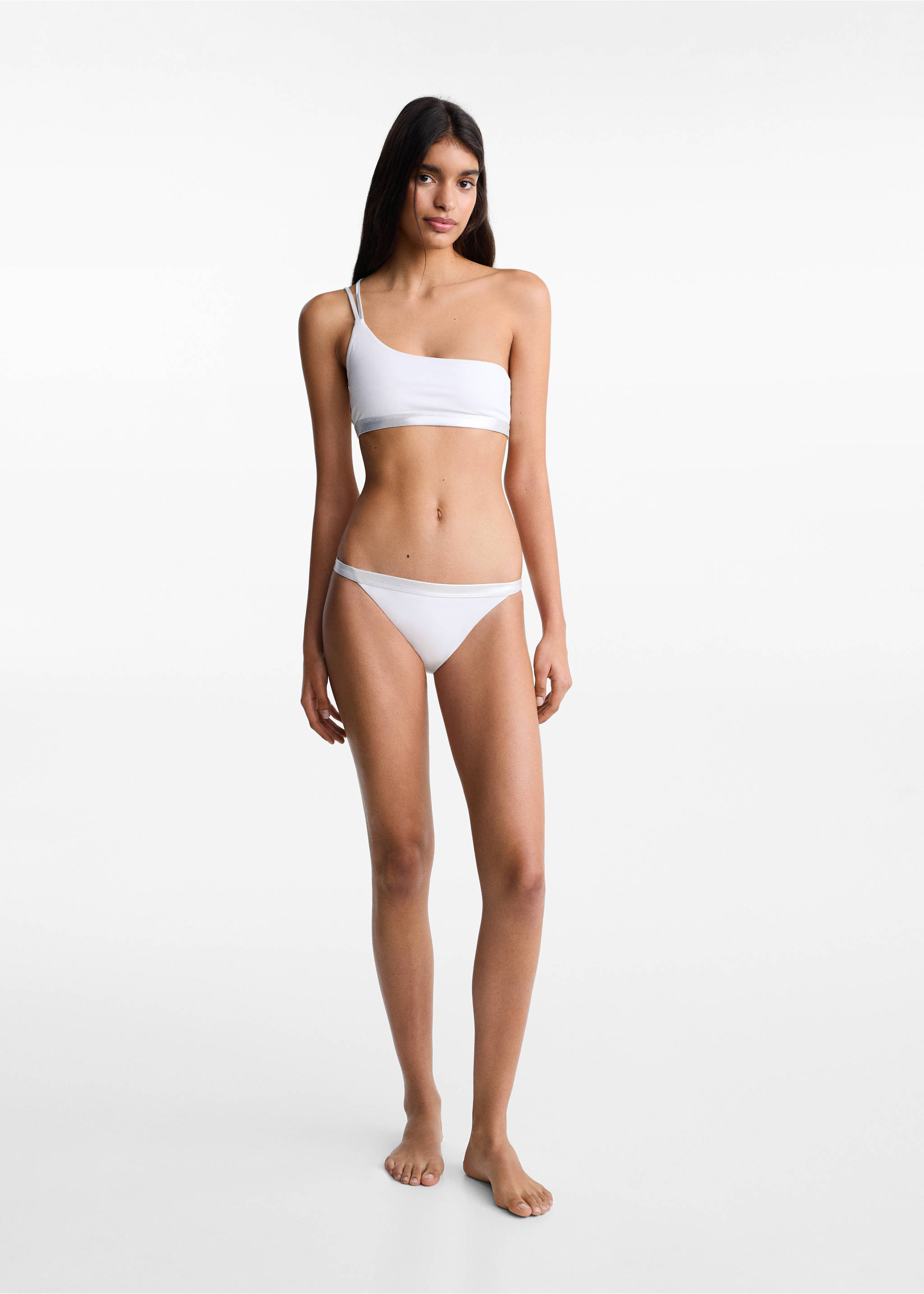 Asymmetrical bikini with metallic detail - General plane, Off White. Ref: 67056750-00.