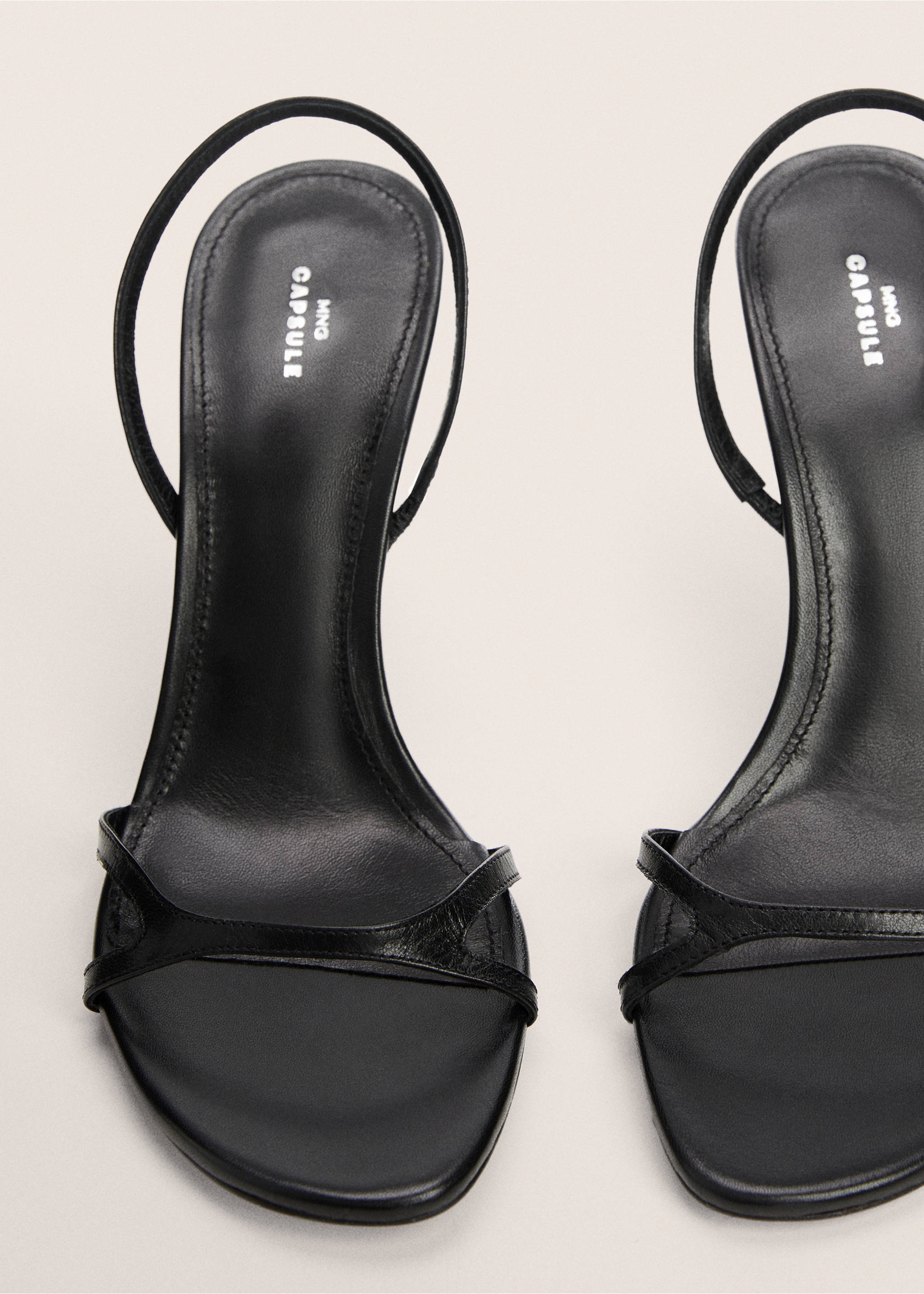Leather straps sandals - Details of the article 3, Black. Ref: 67056751-00.