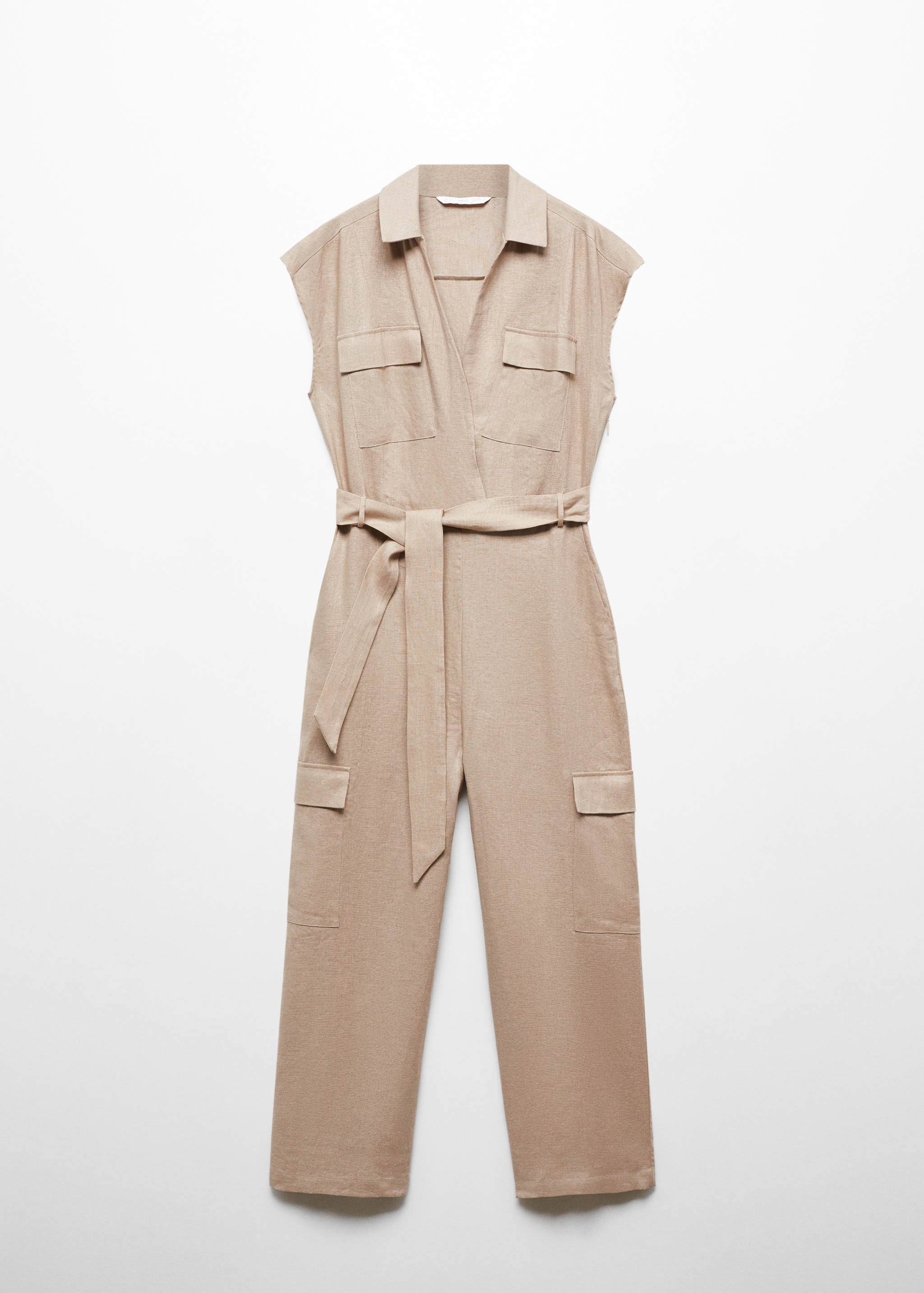 Cargo-style linen jumpsuit - Article without model