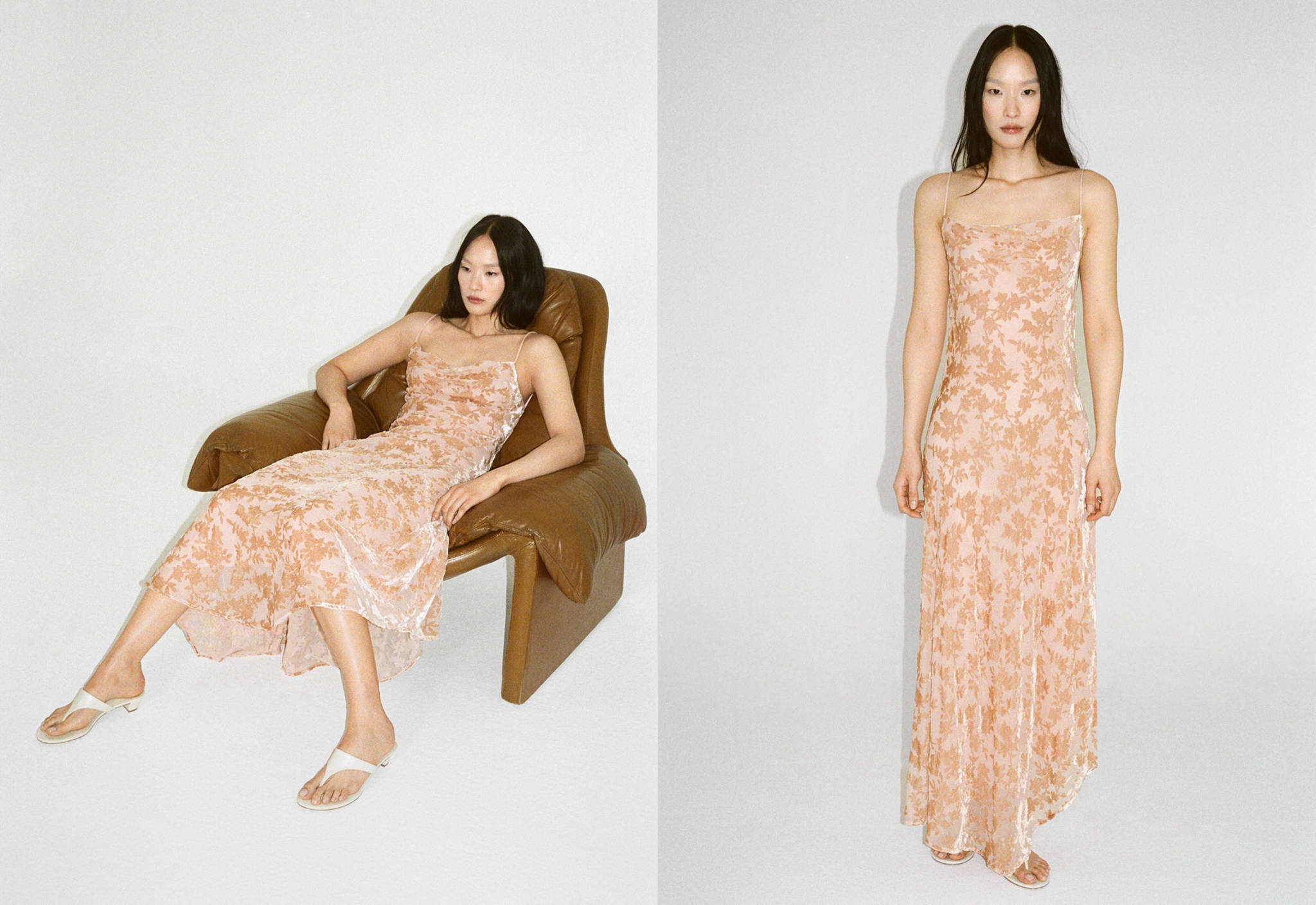 Asymmetric dress with draped neckline - Panoramic plane