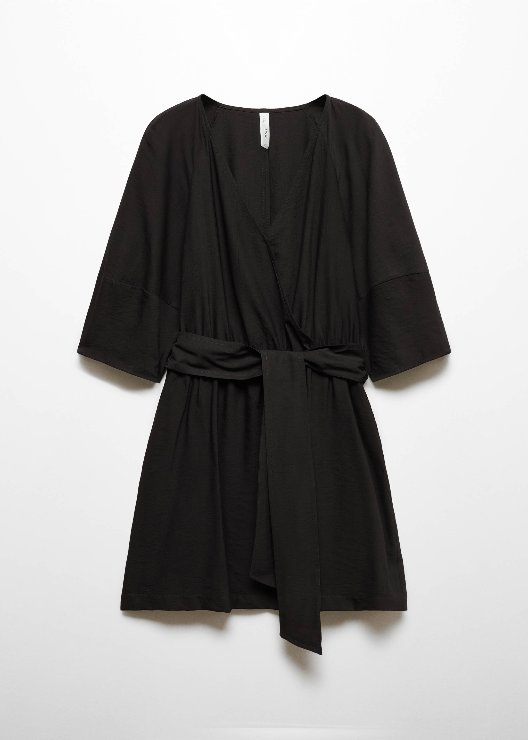 Vestido cruzado lazo - Artículo sin modelo, Negro. Ref: 67057125-00.