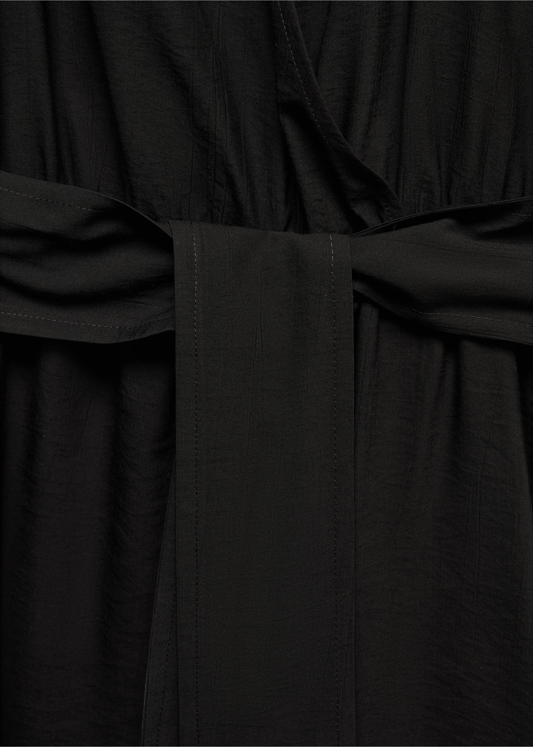 Vestido cruzado lazo - Detalle del artículo 8, Negro. Ref: 67057125-00.