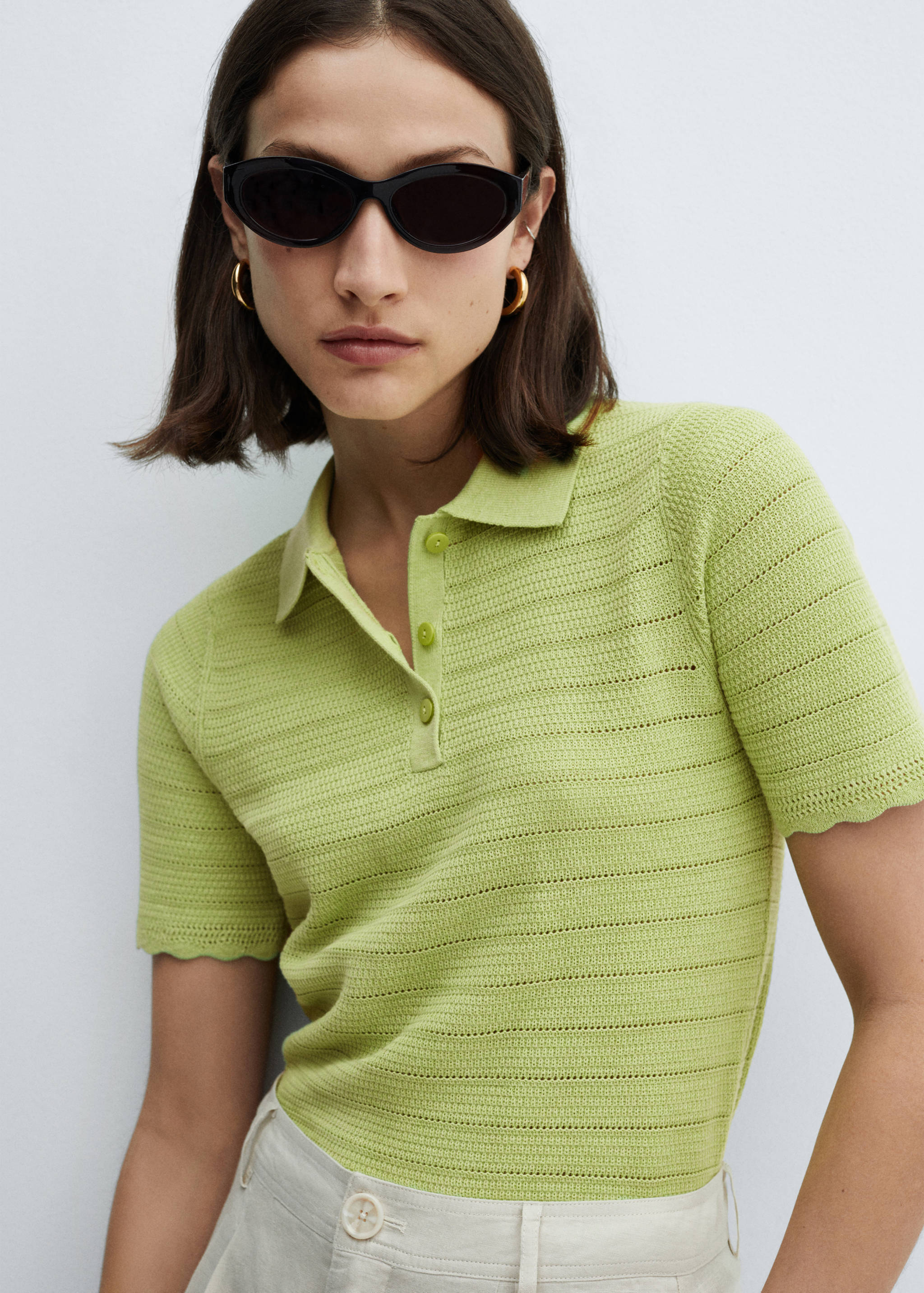 Pull-over col polo manches courtes - Détail de l'article 1