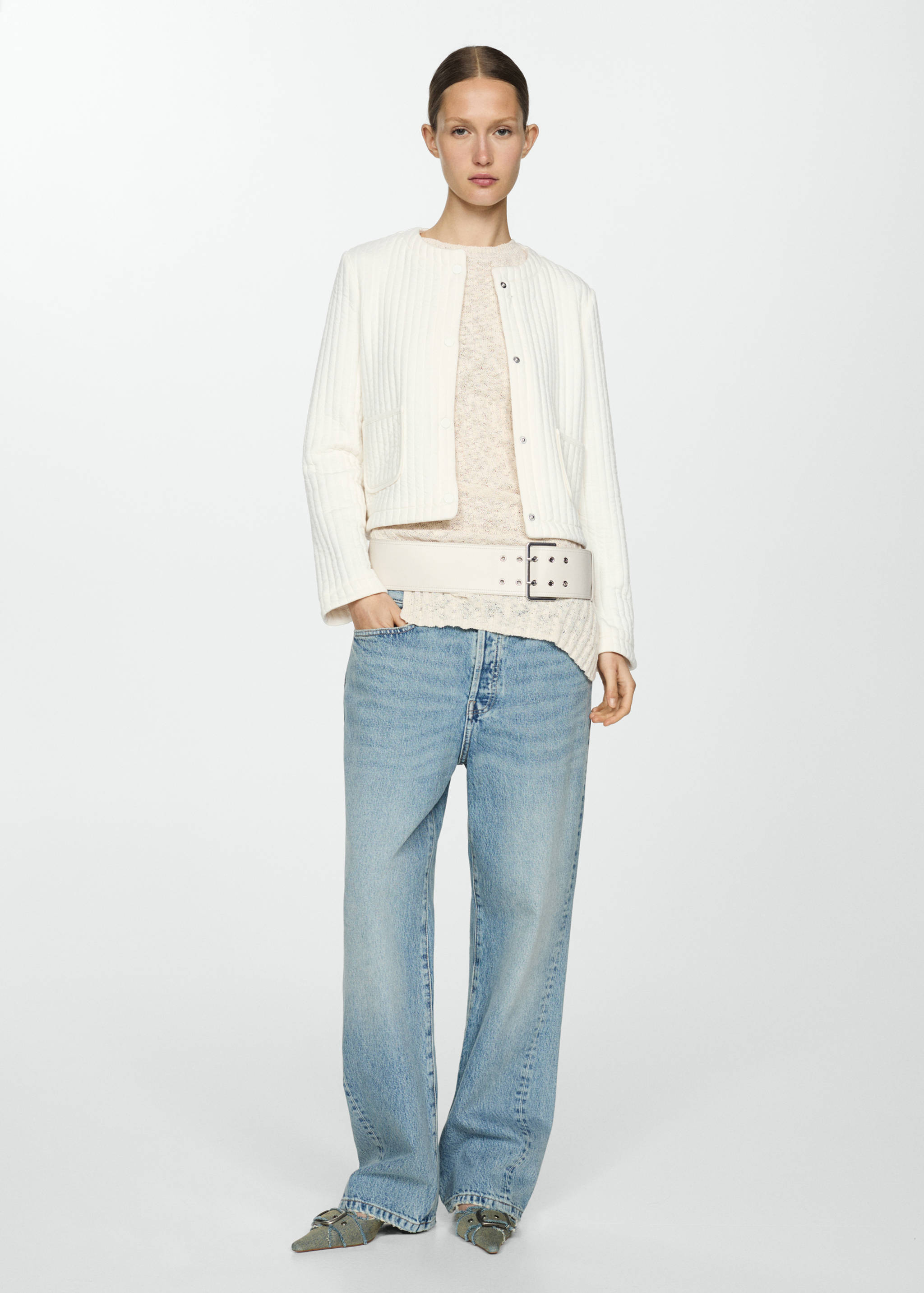Pocket textured jacket - General plane