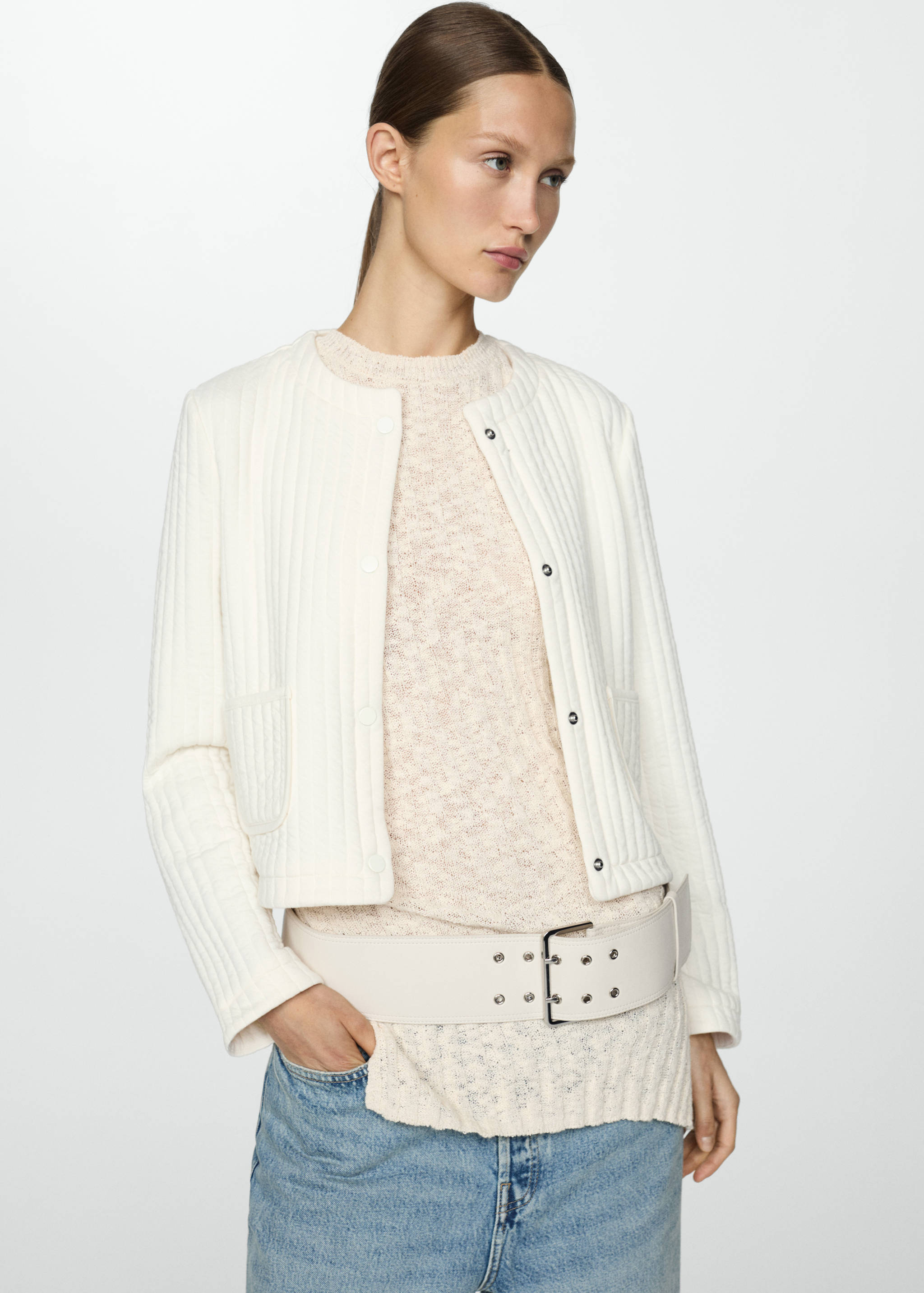 Pocket textured jacket - Medium plane