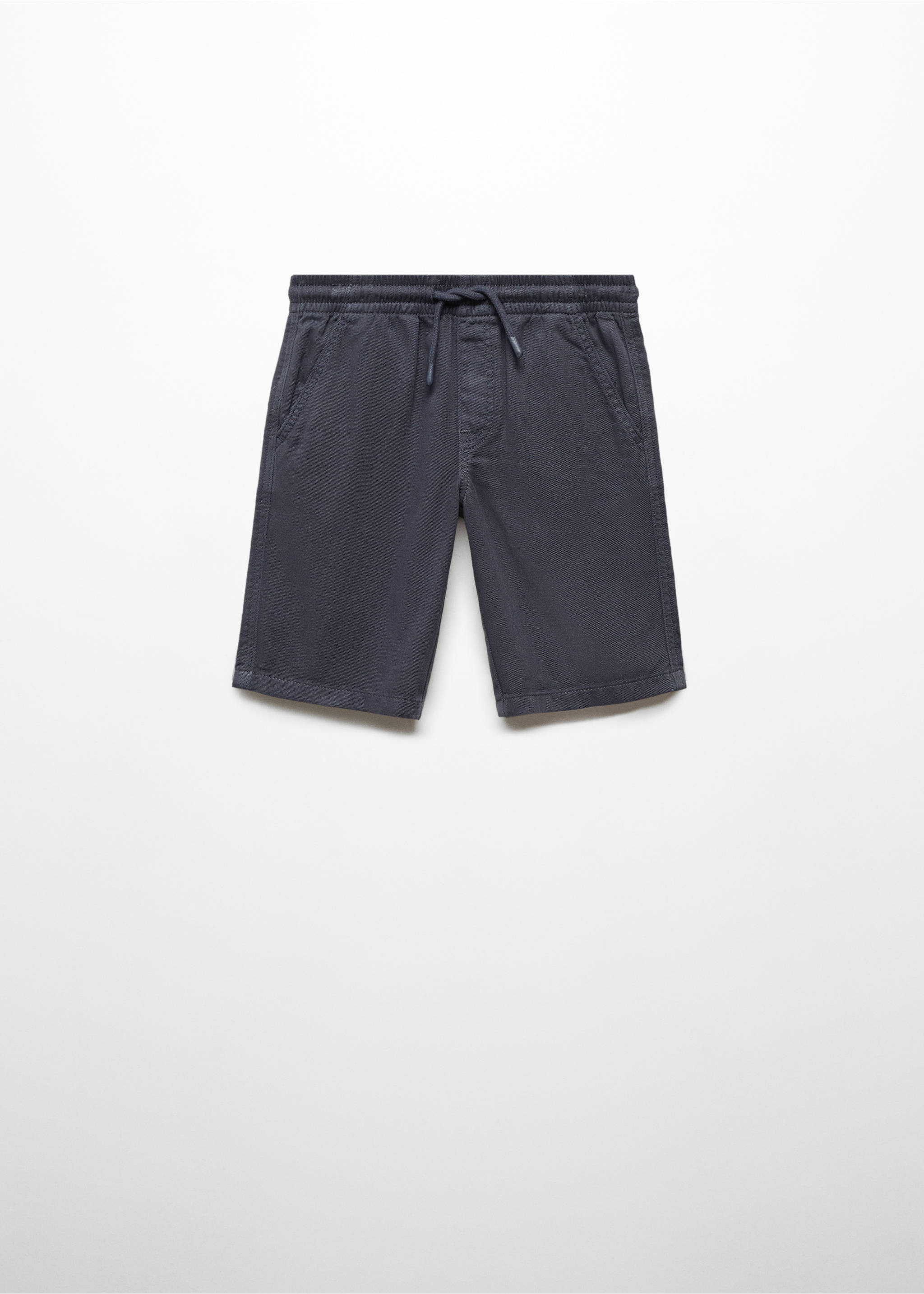Elastic waist Bermuda shorts - Article without model, Dark Navy. Ref: 67057140-00.