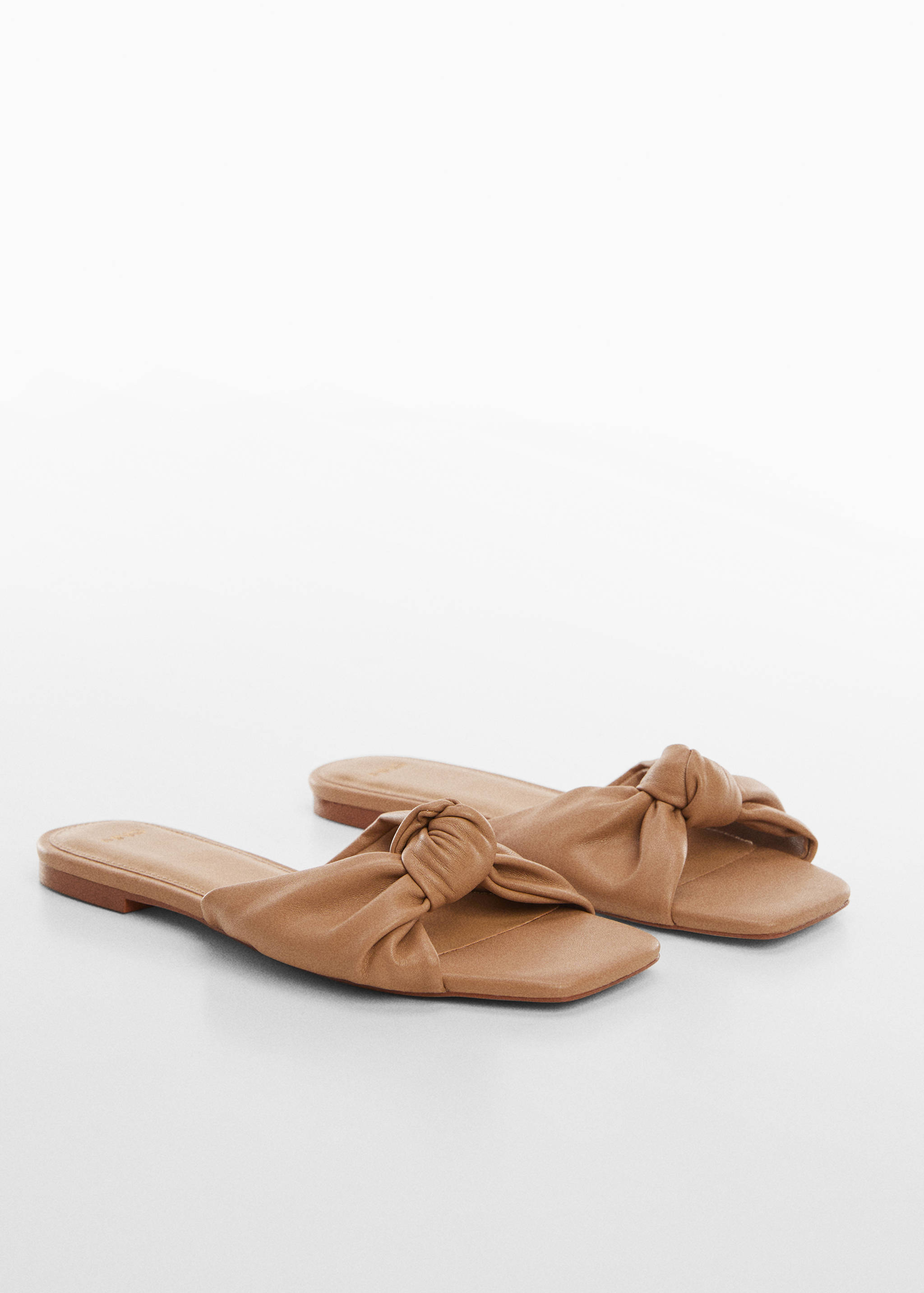 Square-toe sandals with knot detail - Medium plane