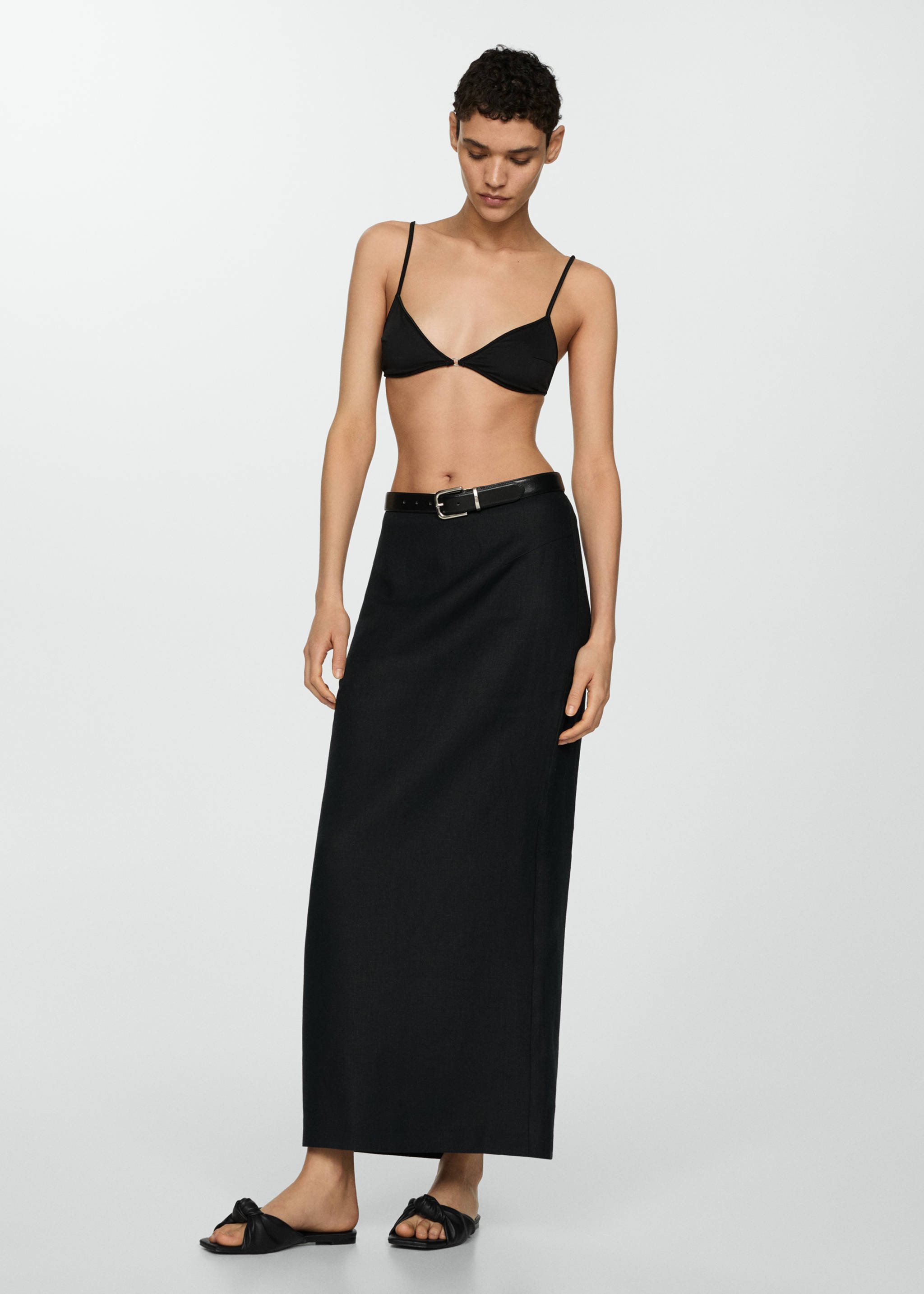 Square-toe sandals with knot detail - General plane