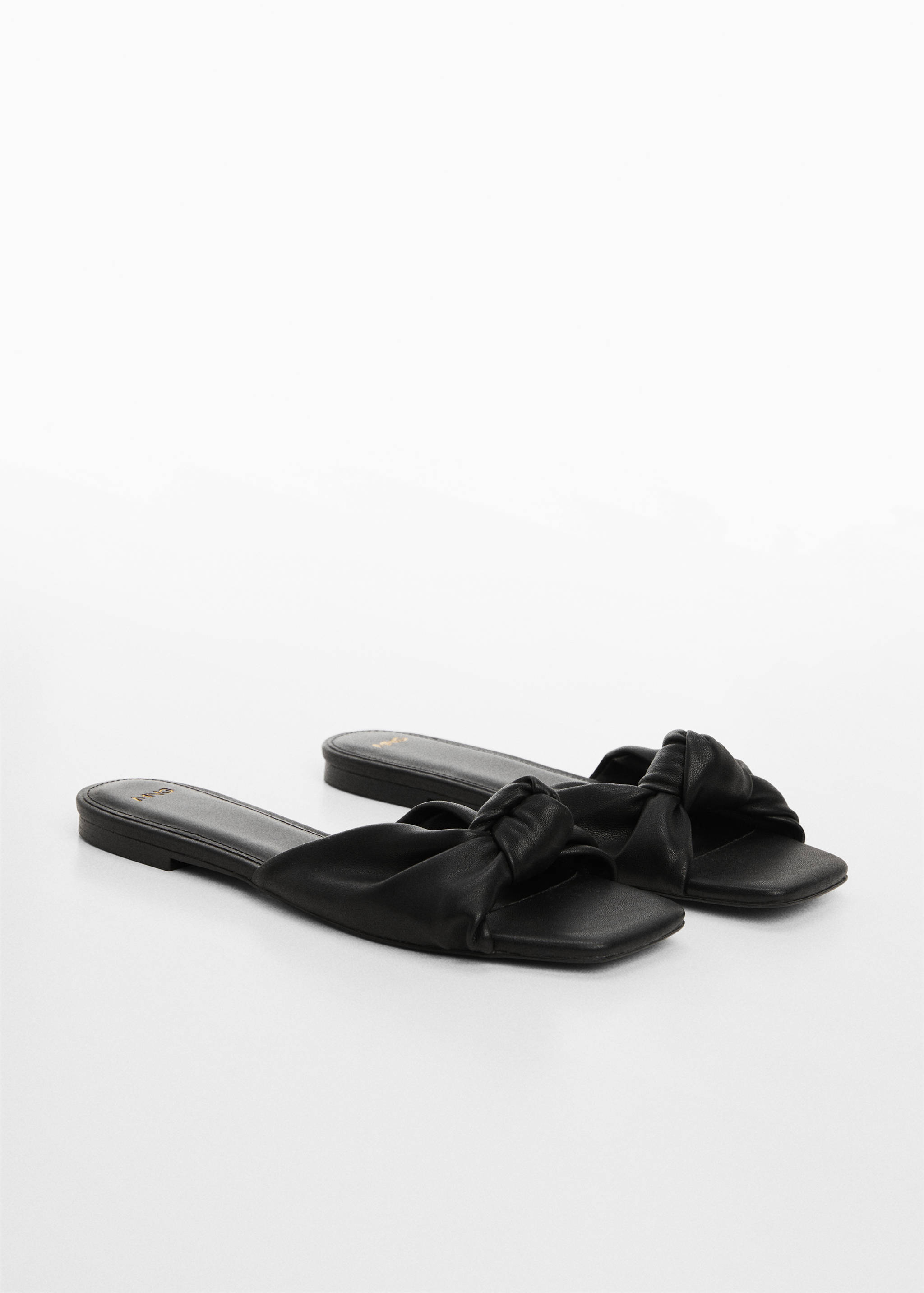 Square-toe sandals with knot detail - Medium plane