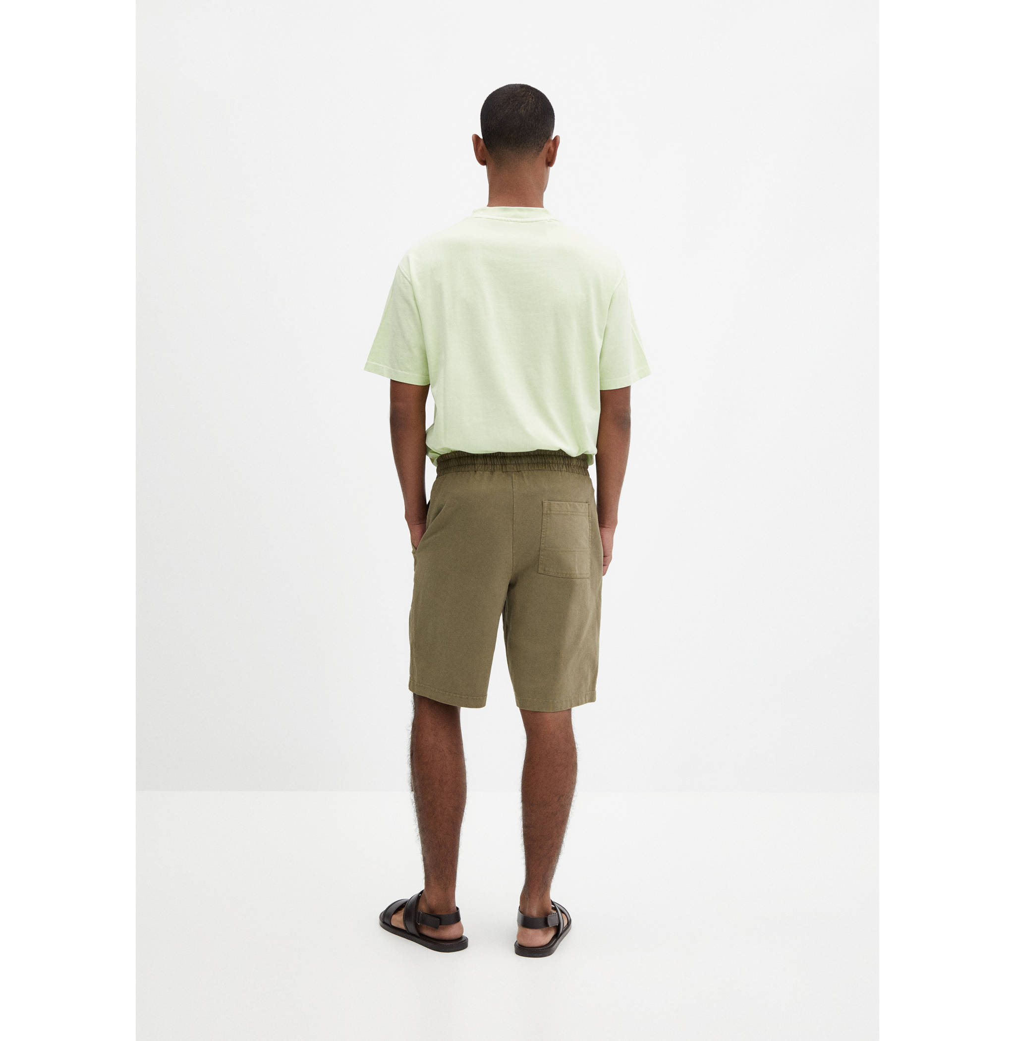100% cotton bermuda shorts with drawstring - Reverse of the article