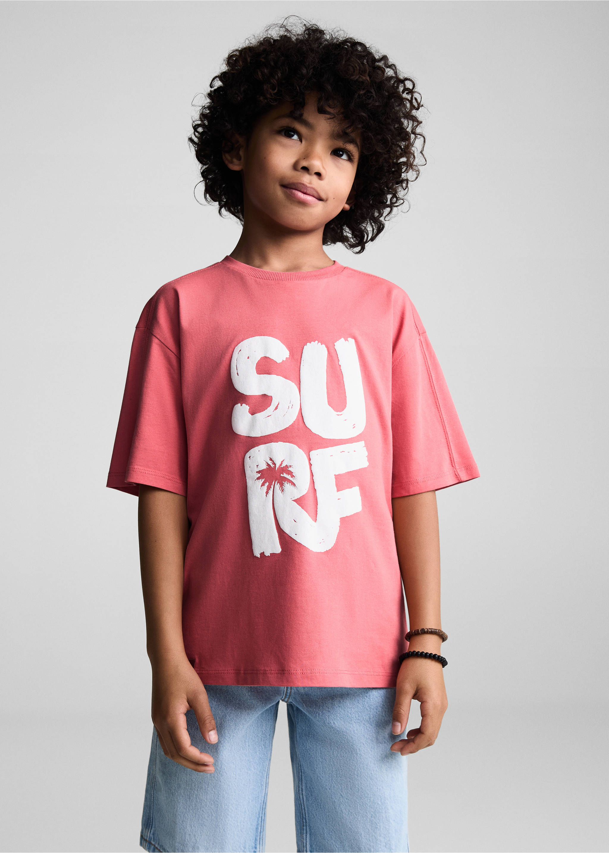 Surf printed t-shirt - Medium plane, Coral Red. Ref: 67057711-00.