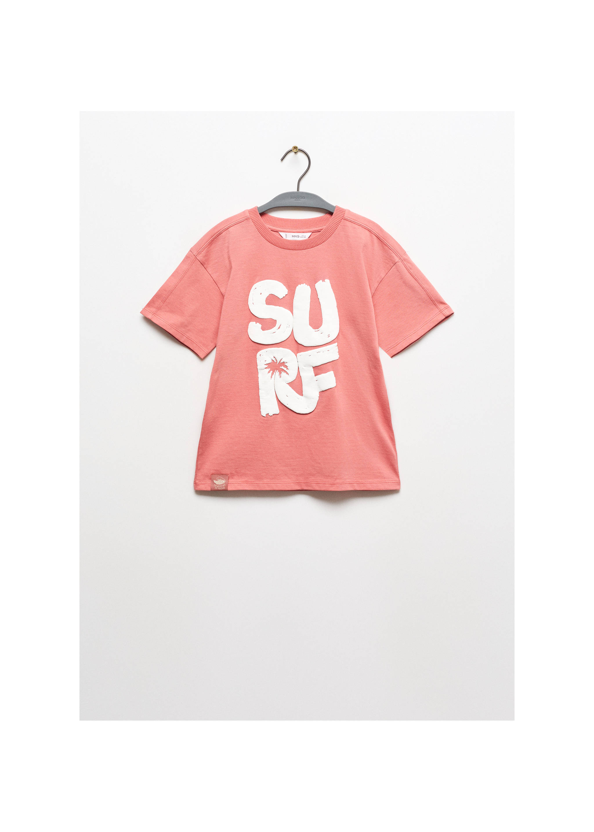 Surf printed t-shirt - Article without model, Coral Red. Ref: 67057711-00.