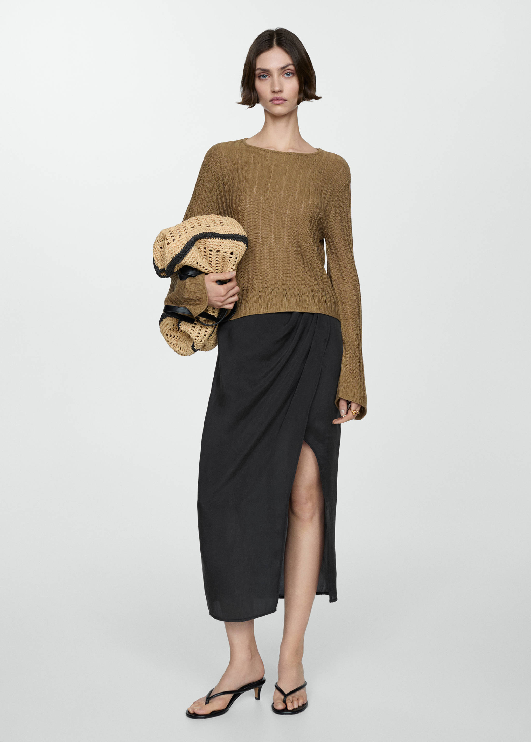 Falda lyocell abertura semitransparente - Plano general