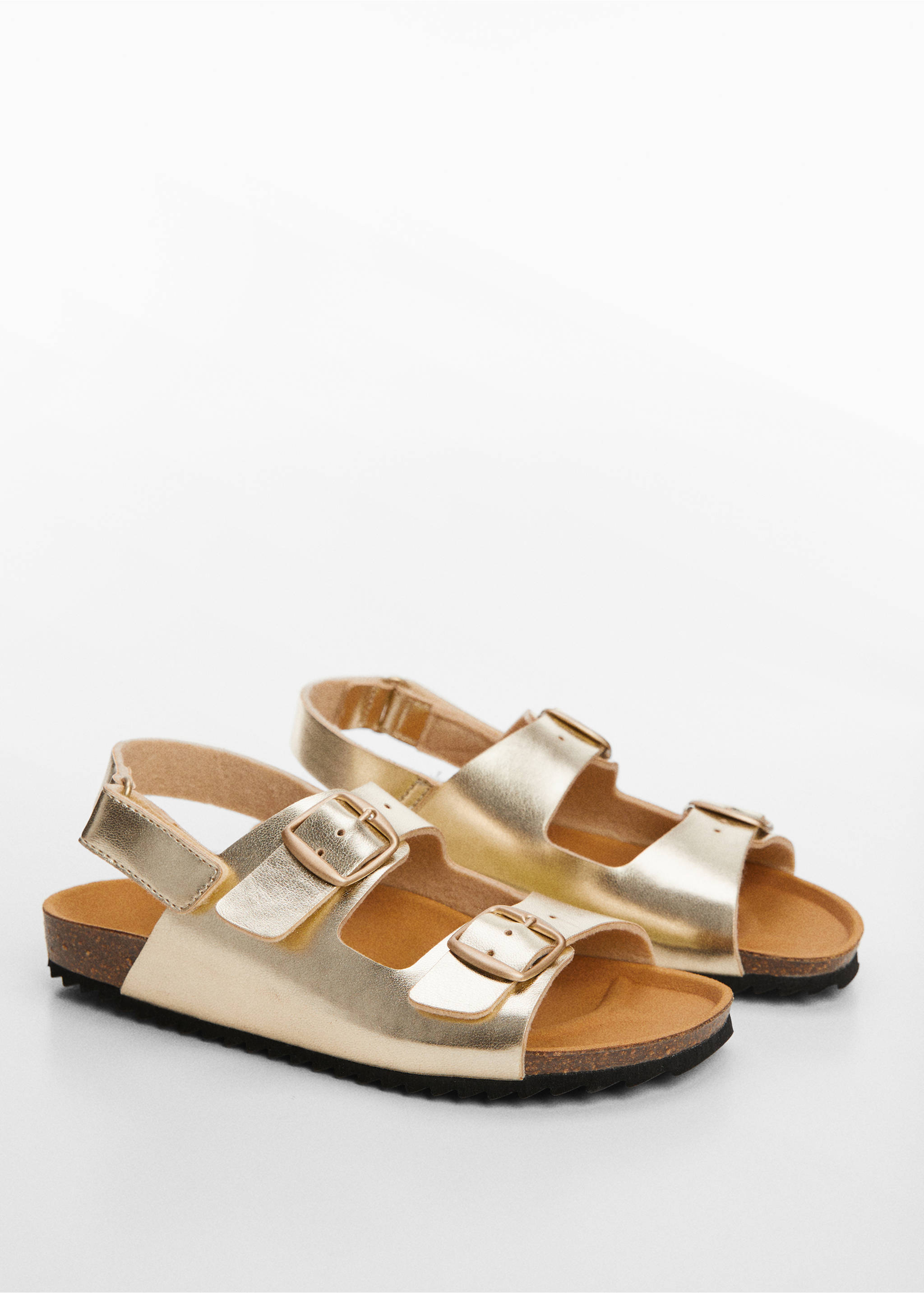 Sandals with metal buckle - Medium plane, Gold. Ref: 67057916-00.