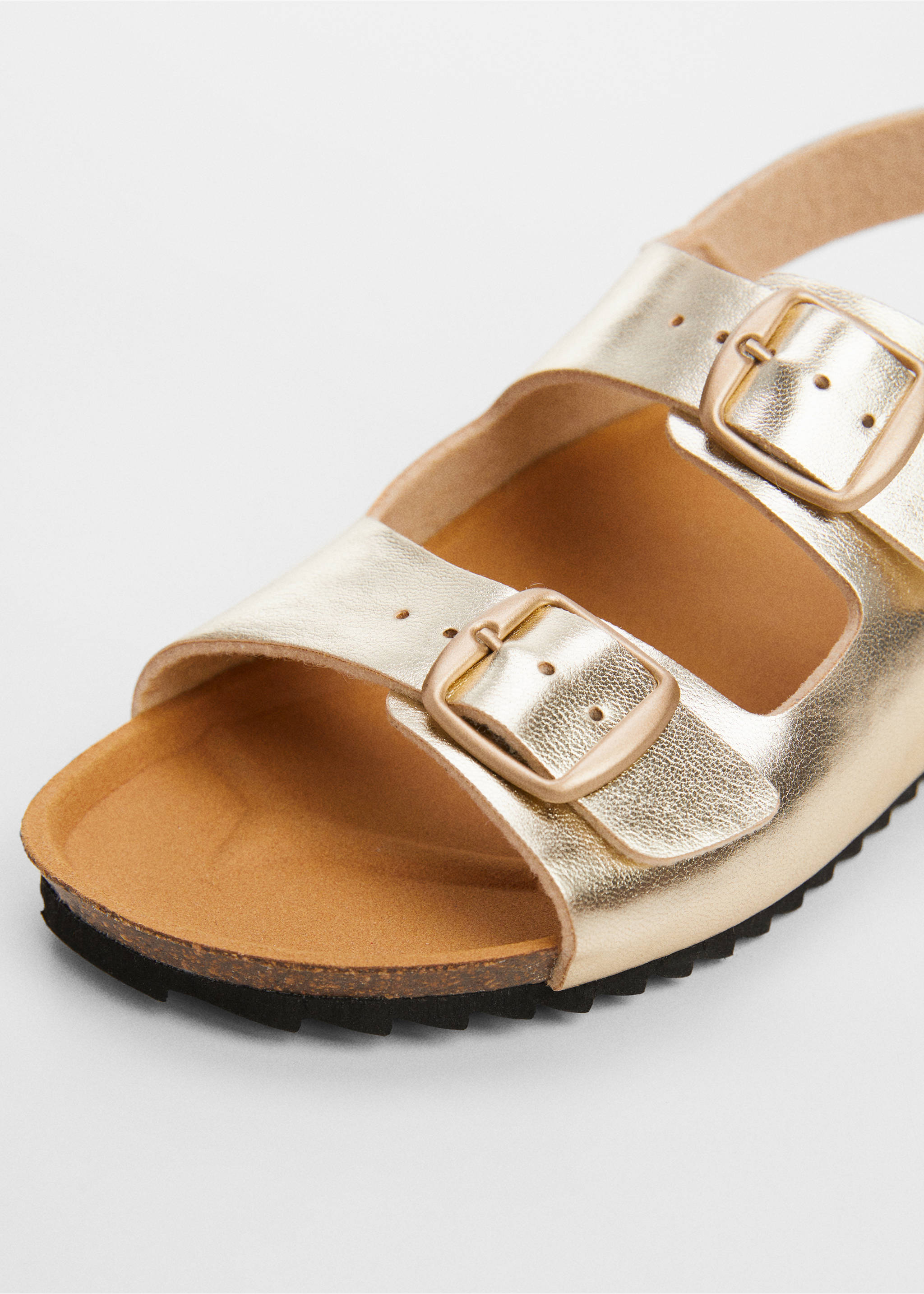Sandals with metal buckle - Details of the article 1, Gold. Ref: 67057916-00.