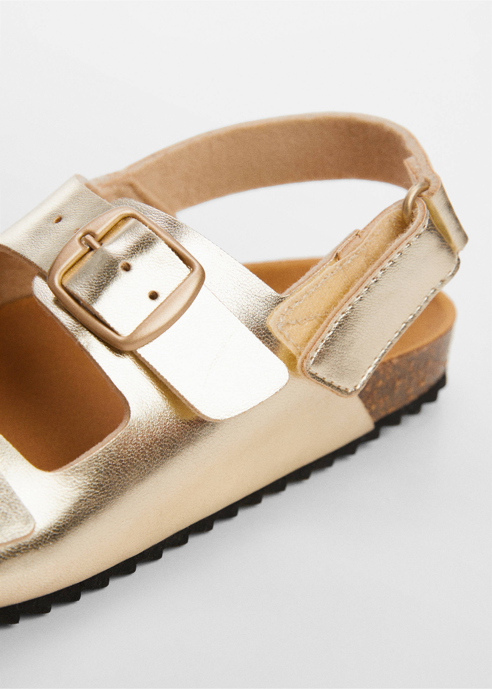 Sandals with metal buckle - Details of the article 3, Gold. Ref: 67057916-00.
